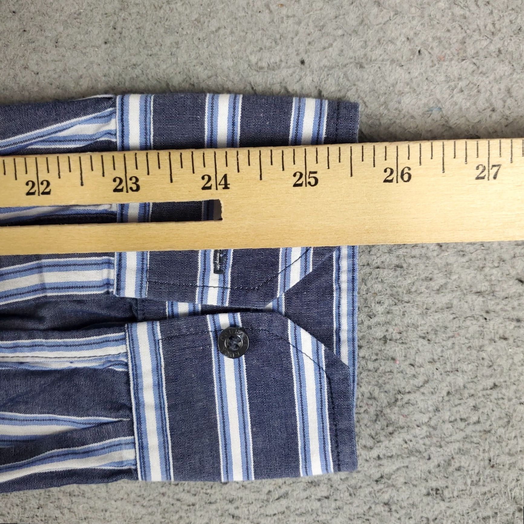 Vintage Teddy Stratford Shirt Mens Size 4 Blue Striped Zip Up Button Long Sleeve Casual Size US S / EU 44-46 / 1 - 7 Thumbnail