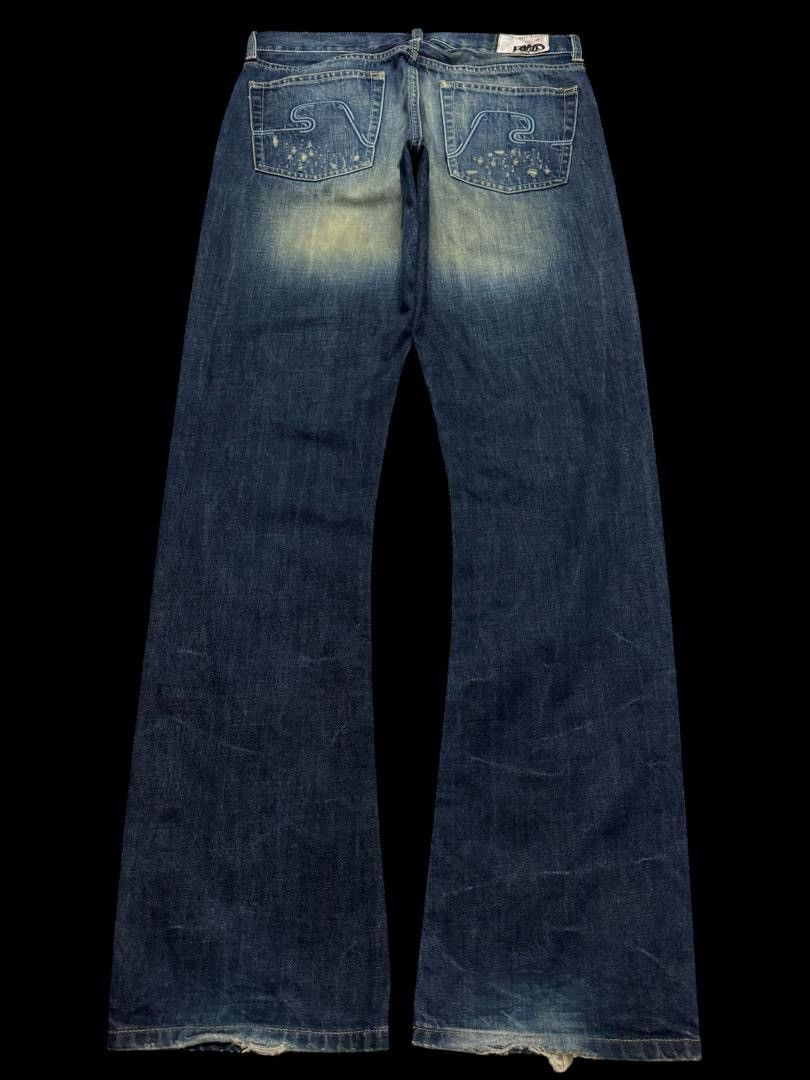 Vintage FLARE 90s Insane Japanese Rafter Rusty Mudwash Distressed Size US 31 - 2 Thumbnail
