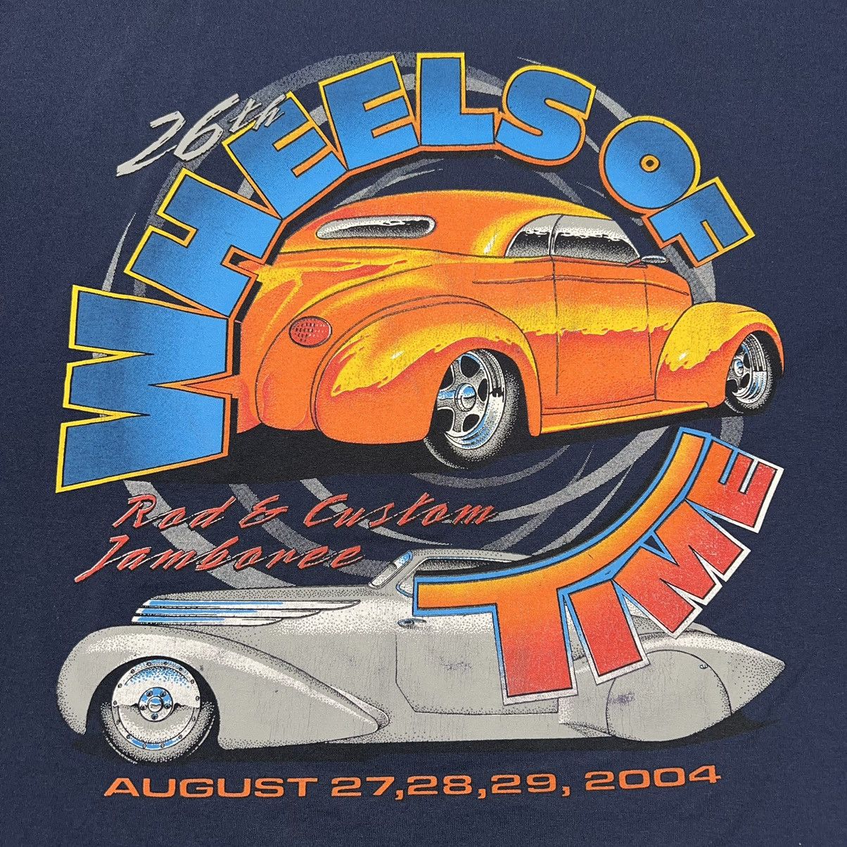 Fruit Of The Loom × Vintage Car Tee Shirt Blue Hot Rod Classic Custom Retro Graphic Size US XL / EU 56 / 4 - 14 Thumbnail