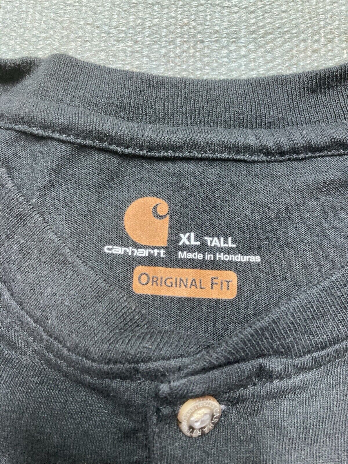 Carhartt × Vintage Carhartt Henley t shirt workwear black original fit XL tall Size US XL / EU 56 / 4 - 3 Thumbnail