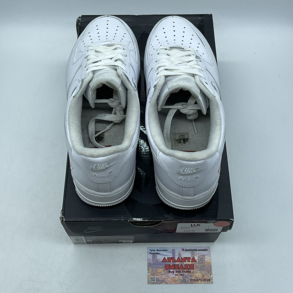 Nike Supreme x air force 1 low box logo white Size US 8 / EU 41 - 6 Thumbnail