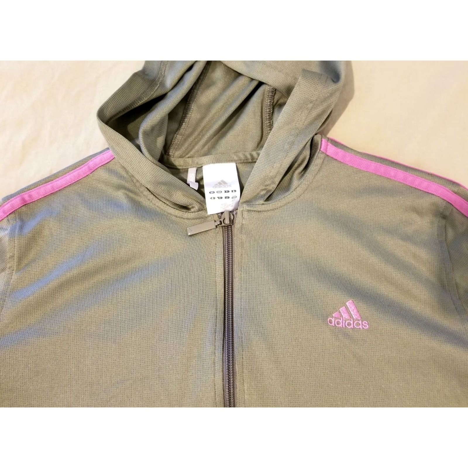 Adidas Womens adidas Jacket L Large Gray Hooded Athletic Gym Workout Size L / US 10 / IT 46 - 2 Thumbnail