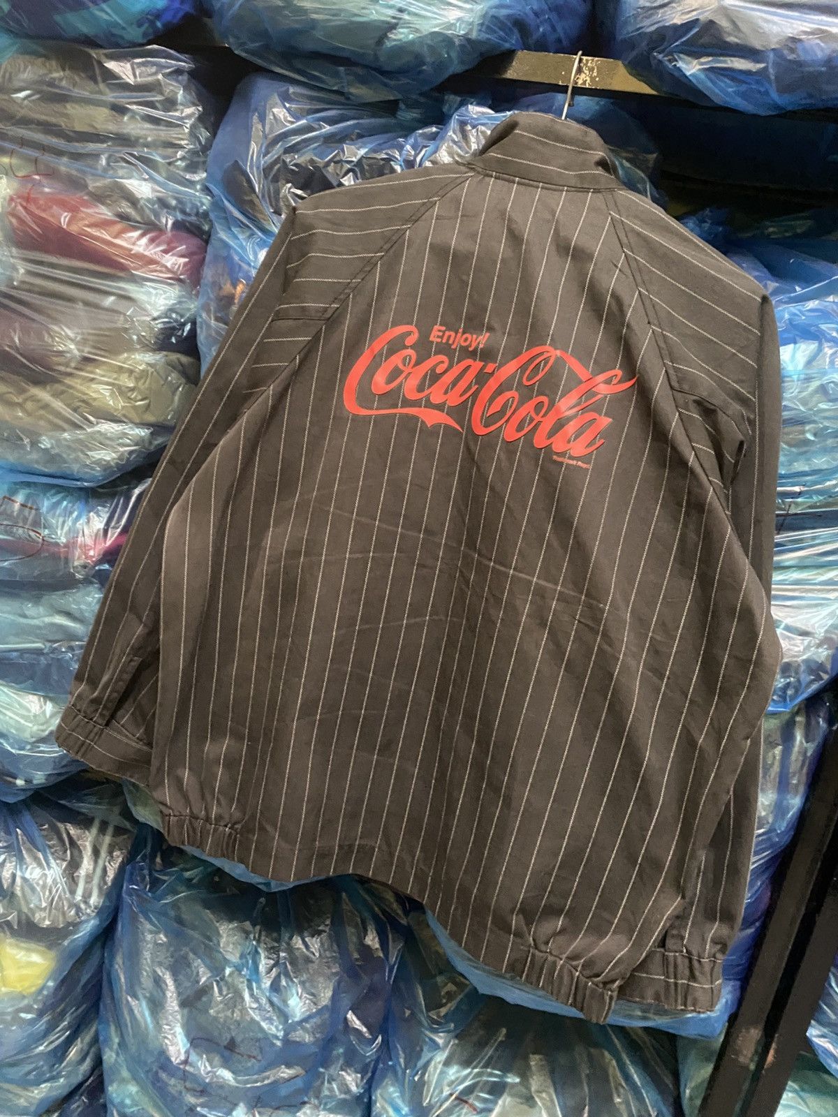 Coca Cola Vintage Coca-Cola Pinstripe Black Blouson Jacket Size US XL / EU 56 / 4 - 10 Thumbnail
