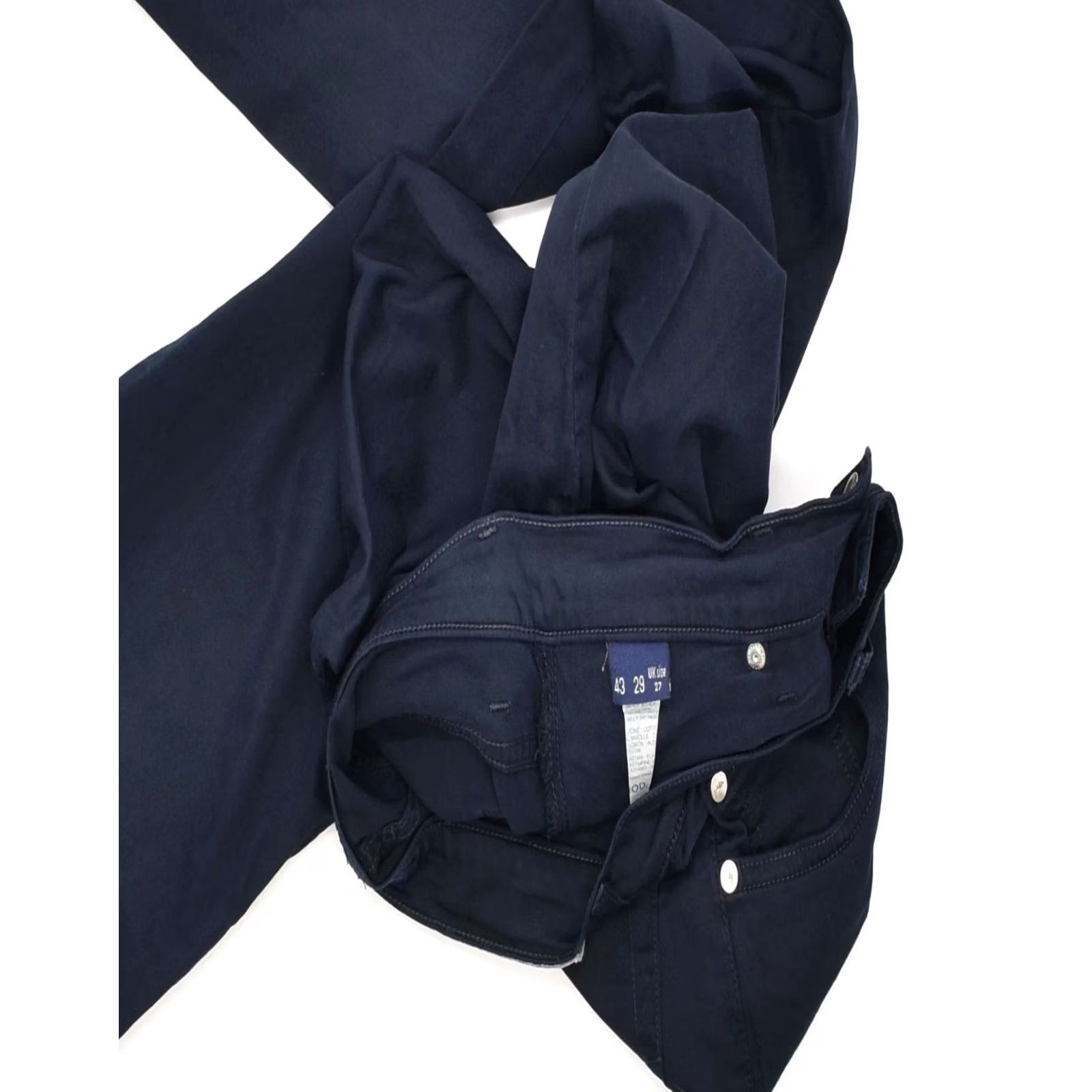 Trussardi TRUSSARDI JEANS Womens Tapered Casual Trousers Navy Blue Cotton W27 L26 Size 27" / US 4 / IT 40 - 3 Thumbnail
