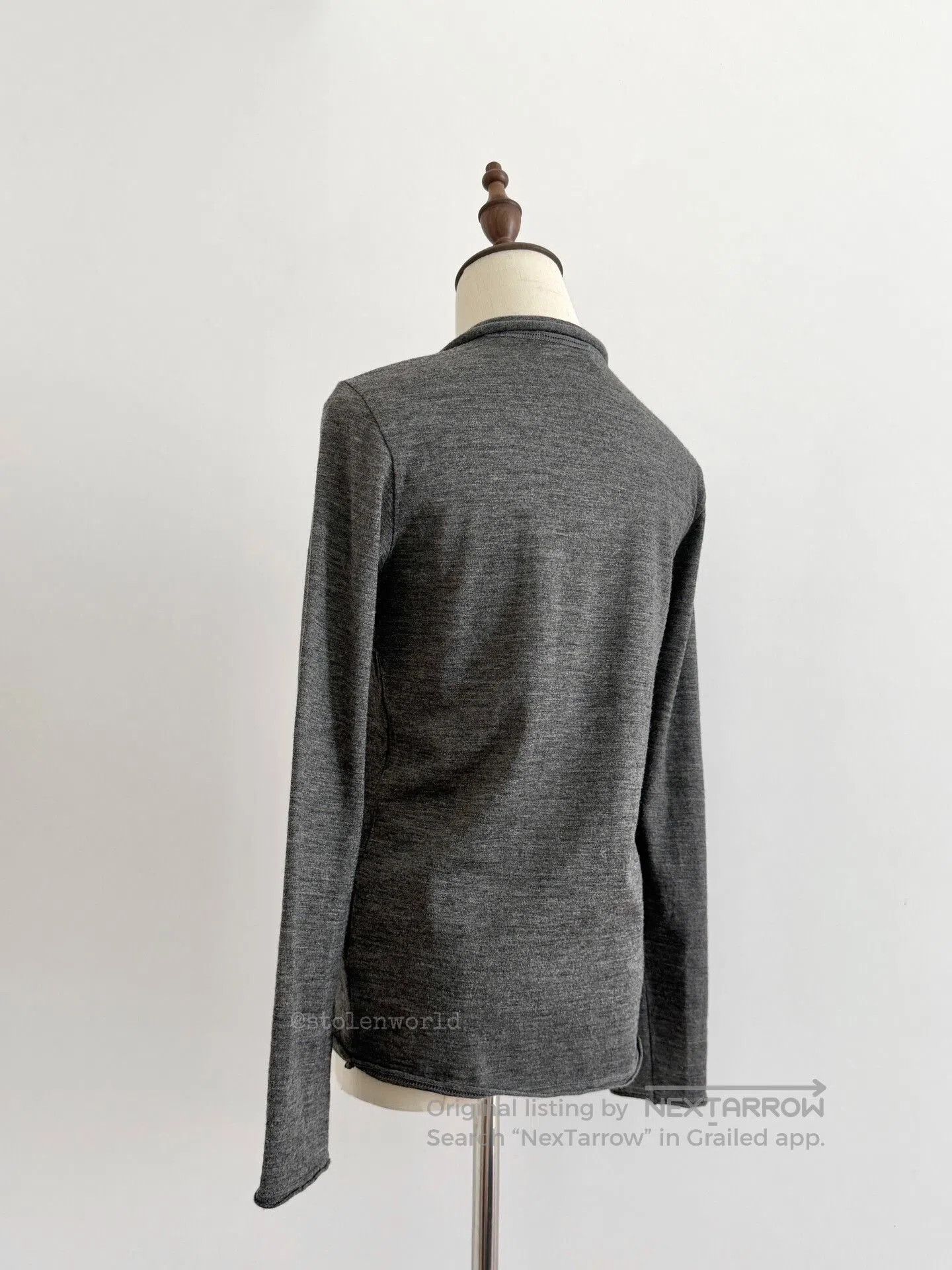 Comme des Garcons gray wool top with bow detail. Size M / US 6-8 / IT 42-44 - 7 Thumbnail