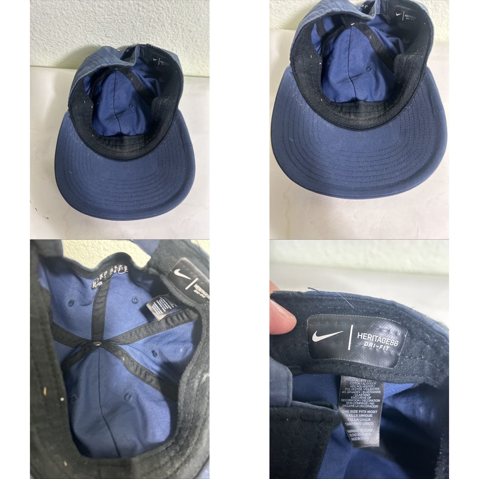 Nike Nike Baseball Hat Nike Golf Heritage86 Dri-Fit Adult Navy AA2259-010 Adjustable OSFM Cap Men Baseball Cap Navy Classic Outdoor Sports Size ONE SIZE - 9 Thumbnail
