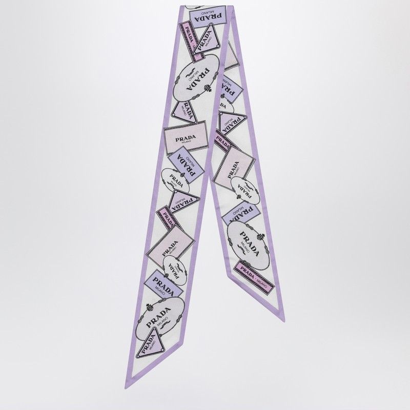 Prada Prada Lilac Printed Silk Twill Ribbon Size ONE SIZE - 1 Thumbnail