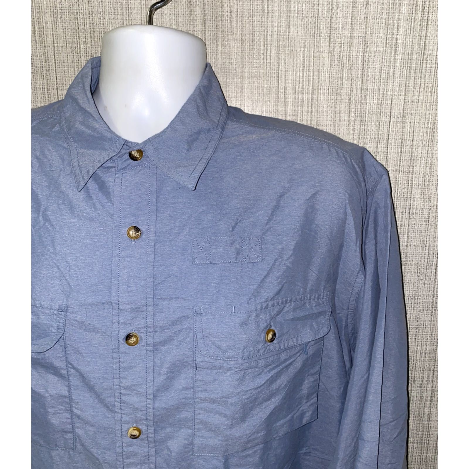 Orvis Orvis Shirt Mens Blue Long Sleeve Button-Up Collared Nylon/Polyester Fishing Shirt Size L Size US L / EU 52-54 / 3 - 2 Thumbnail