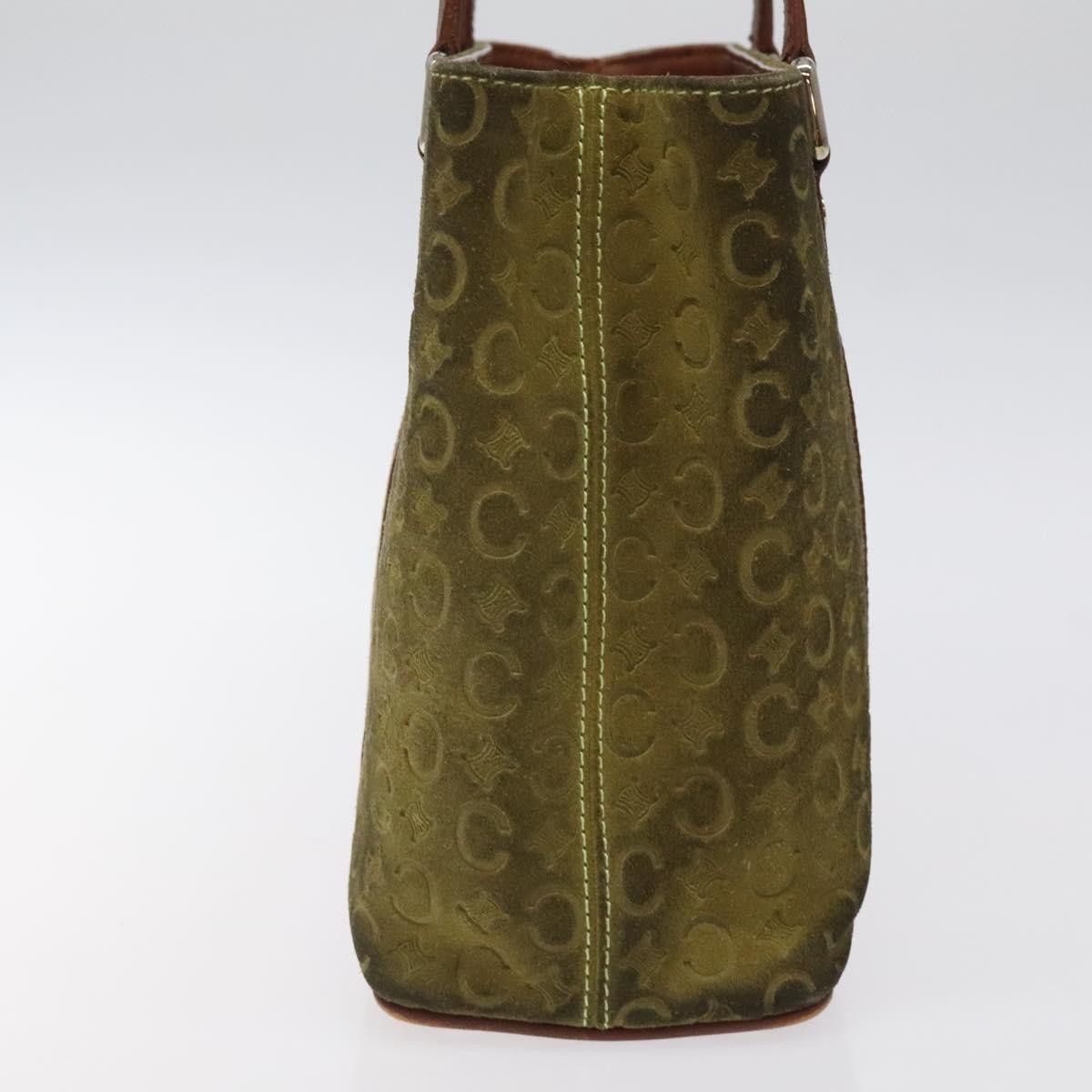 Celine CELINE C Macadam Canvas Hand Bag Suede Green Gold Size ONE SIZE - 5 Thumbnail