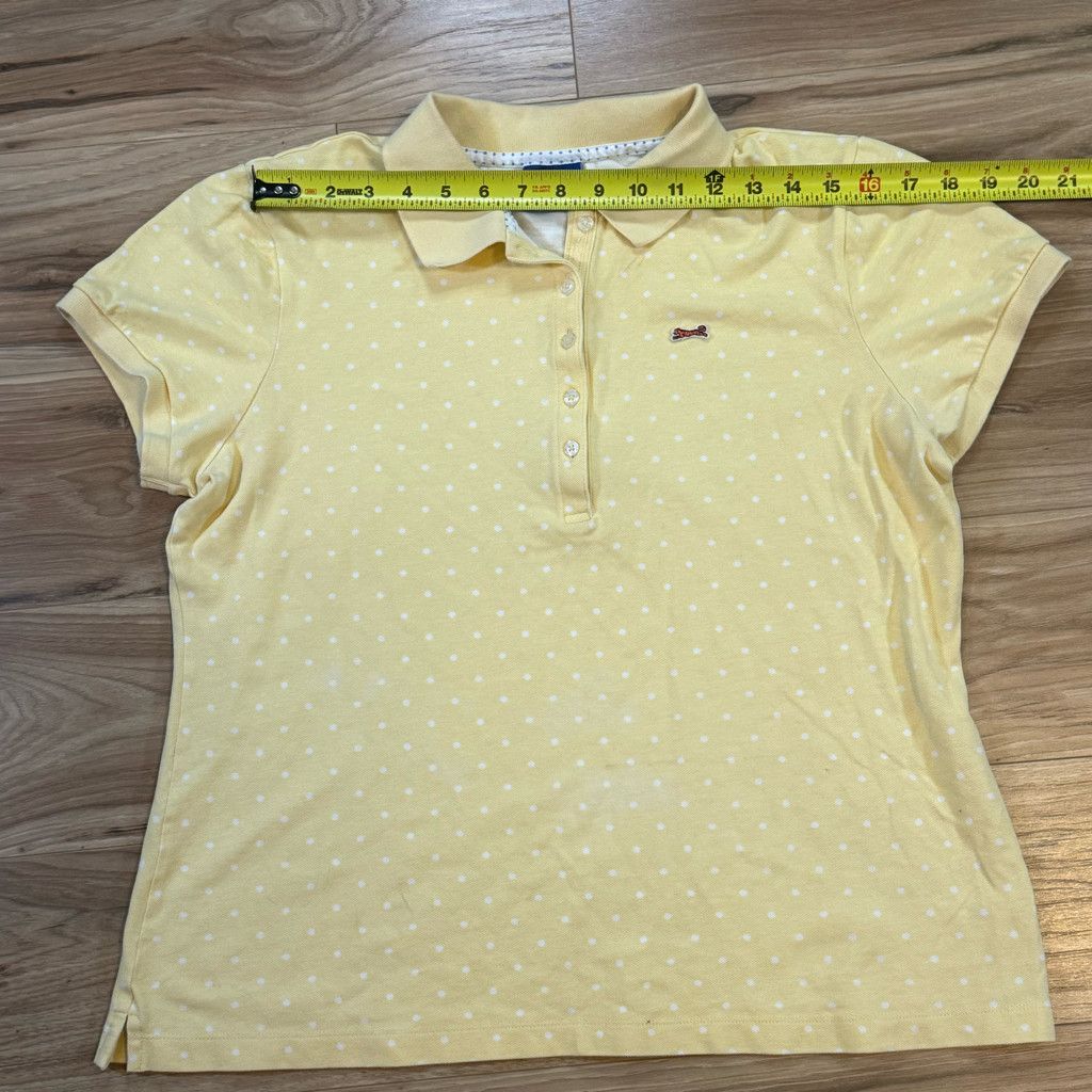 Le Laboureur Le Tigre Women’s XL Yellow Polka Dot Polo Shirt Size XXL / US 16-18 / IT 52-54 - 3 Thumbnail