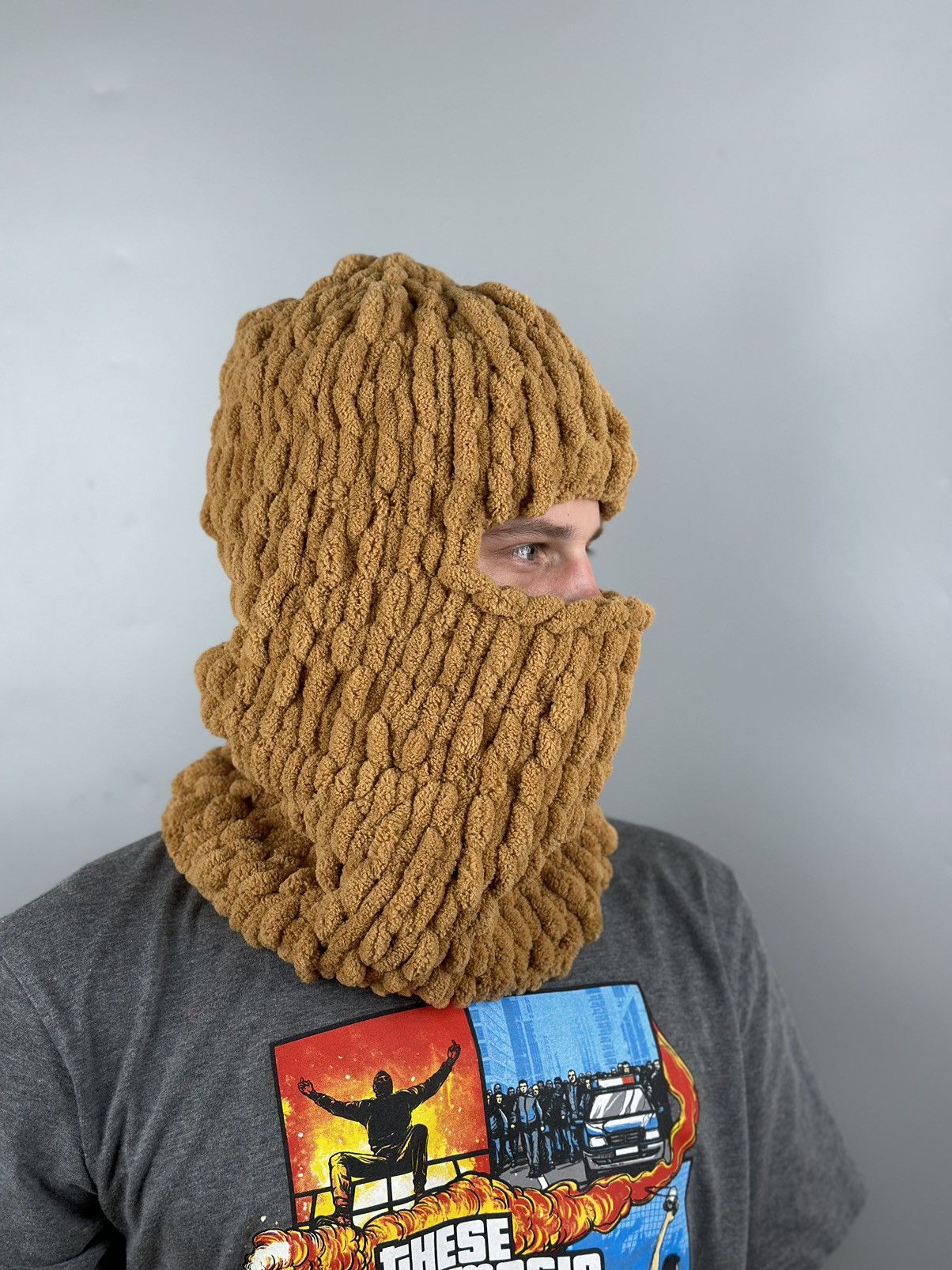 Handmade Custom Handmade Balaclava Puffy Ski Mask Size ONE SIZE - 3 Thumbnail
