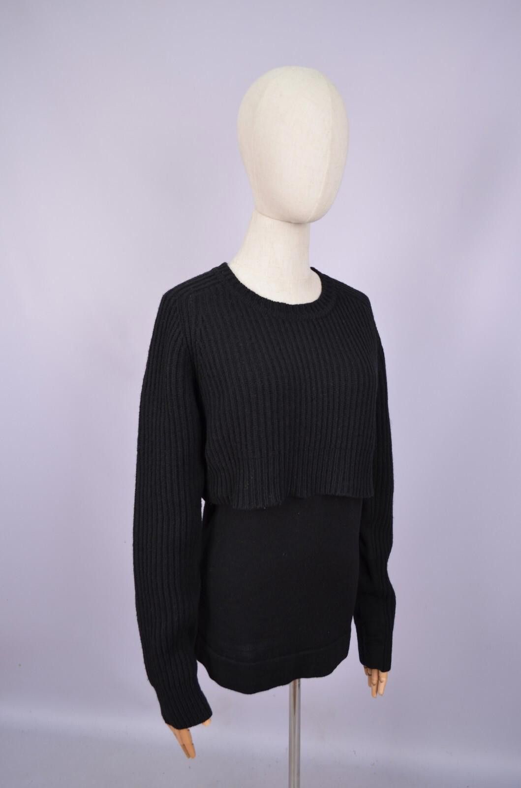 Acne Studios Acne Studios Womens Black Hurst Layered Wool Sweater Size XS Size XS / US 0-2 / IT 36-38 - 11 Thumbnail