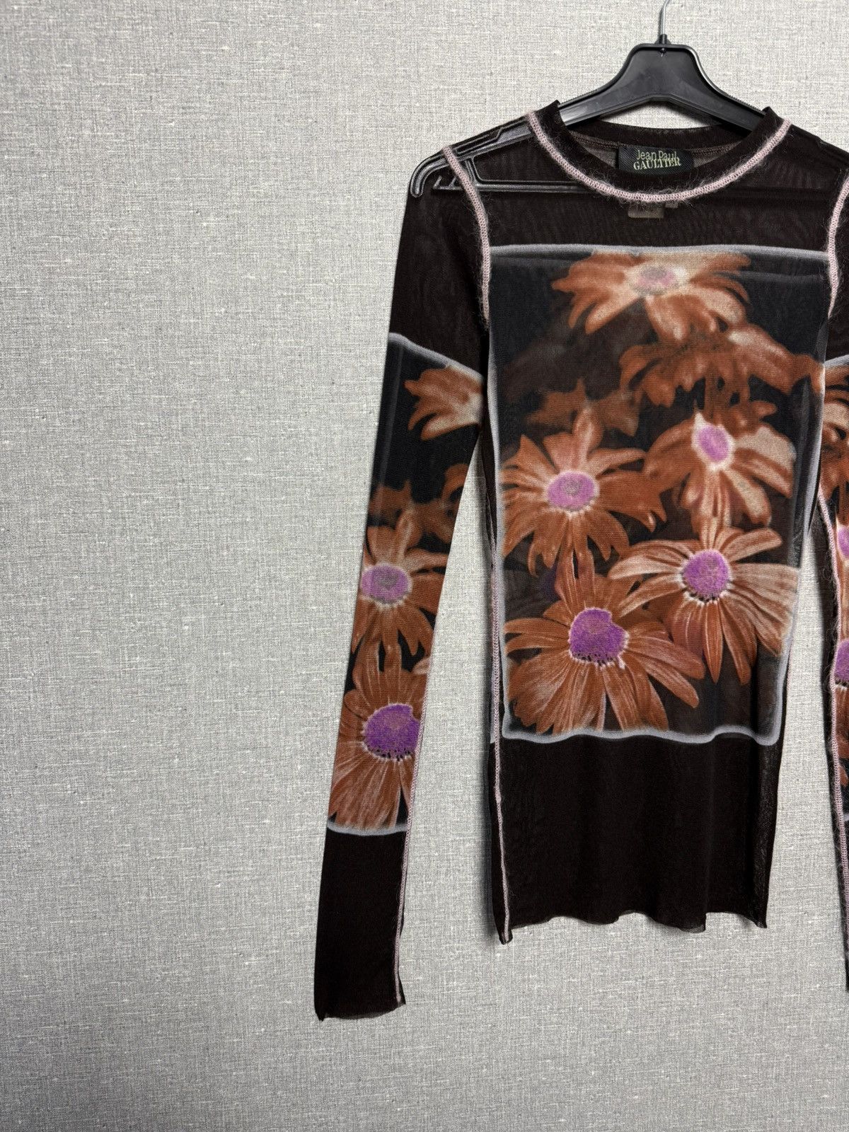 Jean Paul Gaultier Jean Paul Gaultier Sheer Mesh Floral Print Long Sleeve Top Size M / US 6-8 / IT 42-44 - 4 Thumbnail