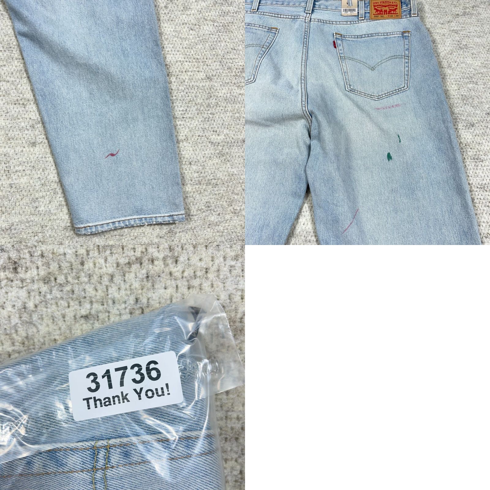 Levi's Levi's 550 Jeans Men 42x30 Relaxed Tapered Fit Blue Denim Cotton 5-Pocket Distressed? No Distressed Light Wash Baggy N/A Size US 42 / EU 58 - 10 Thumbnail