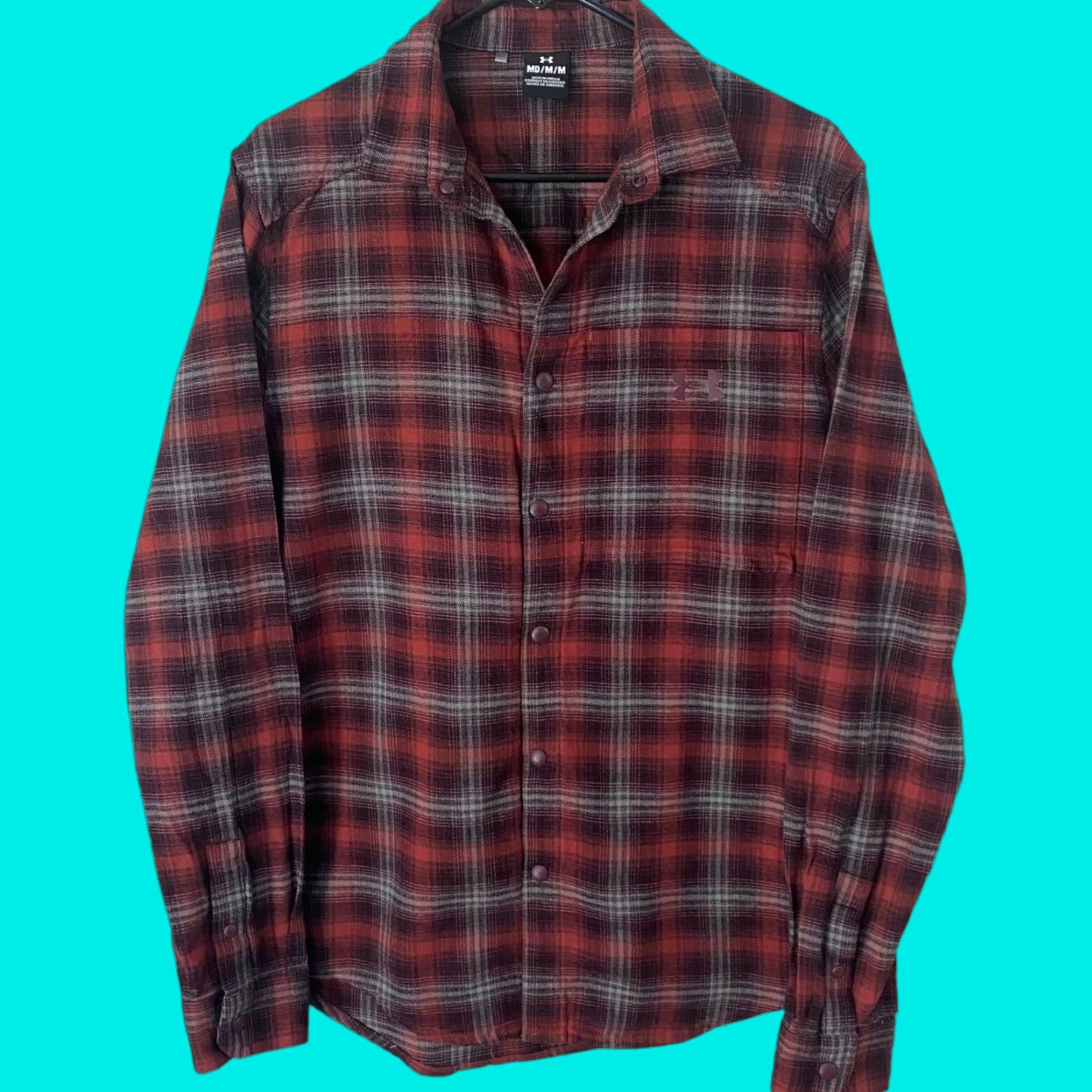 Under Armour Under Armour Tradesman Flex Flannel Shirt Mens Medium Red Plaid Snap Button-Up Shirt with Pockets Size US M / EU 48-50 / 2 - 1 Thumbnail