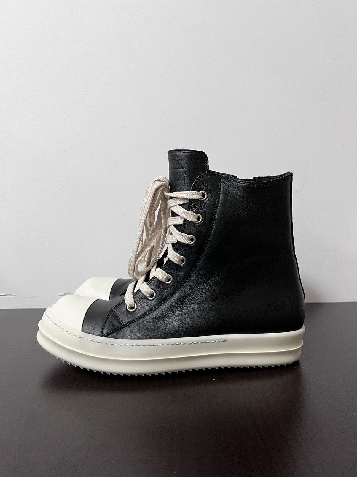 Rick Owens Rick owens mainline leather ramones high top sneakers sz39 Size US 6 / EU 39 - 3 Thumbnail