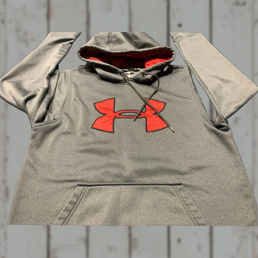 Under Armour Under Armour Hoodie Adult Men's Medium Gray Red Pullover Size US M / EU 48-50 / 2 - 1 Thumbnail