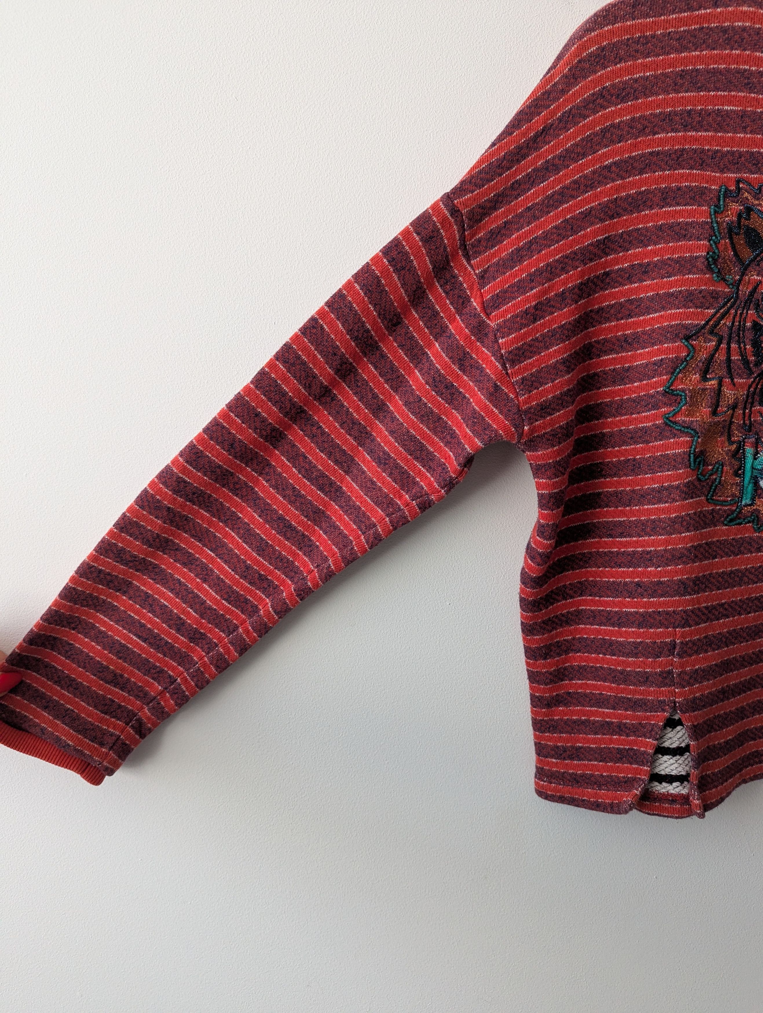 Kenzo Kenzo Paris Tiger Embroidered Sweatshirt Striped Red S M Size M / US 6-8 / IT 42-44 - 7 Thumbnail