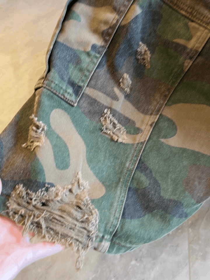 Designer × Vintage camo washed faded military baggy grunge ripped shorts Size US 32 / EU 48 - 13 Thumbnail