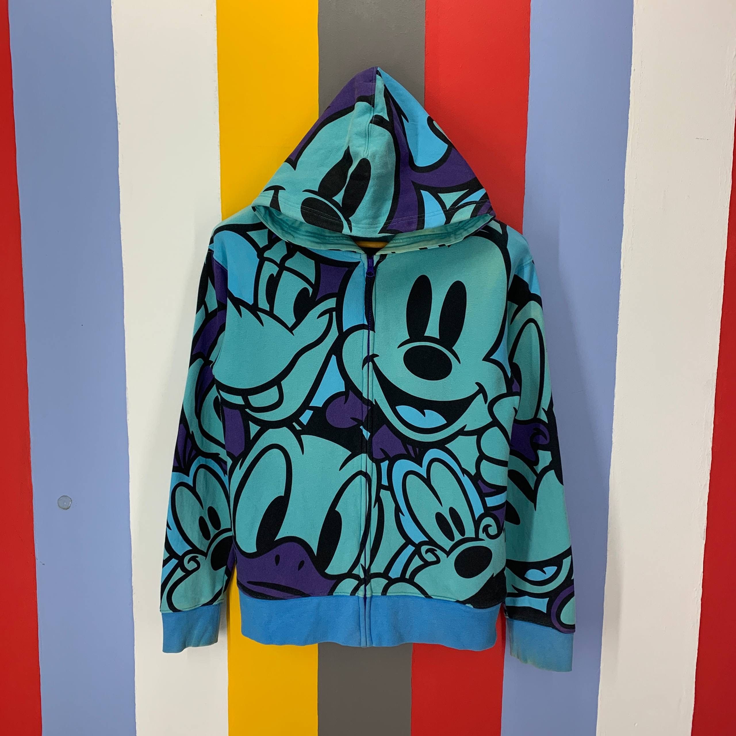 Vintage MICKEY MOUSE Full Print Hoodie #2578/V