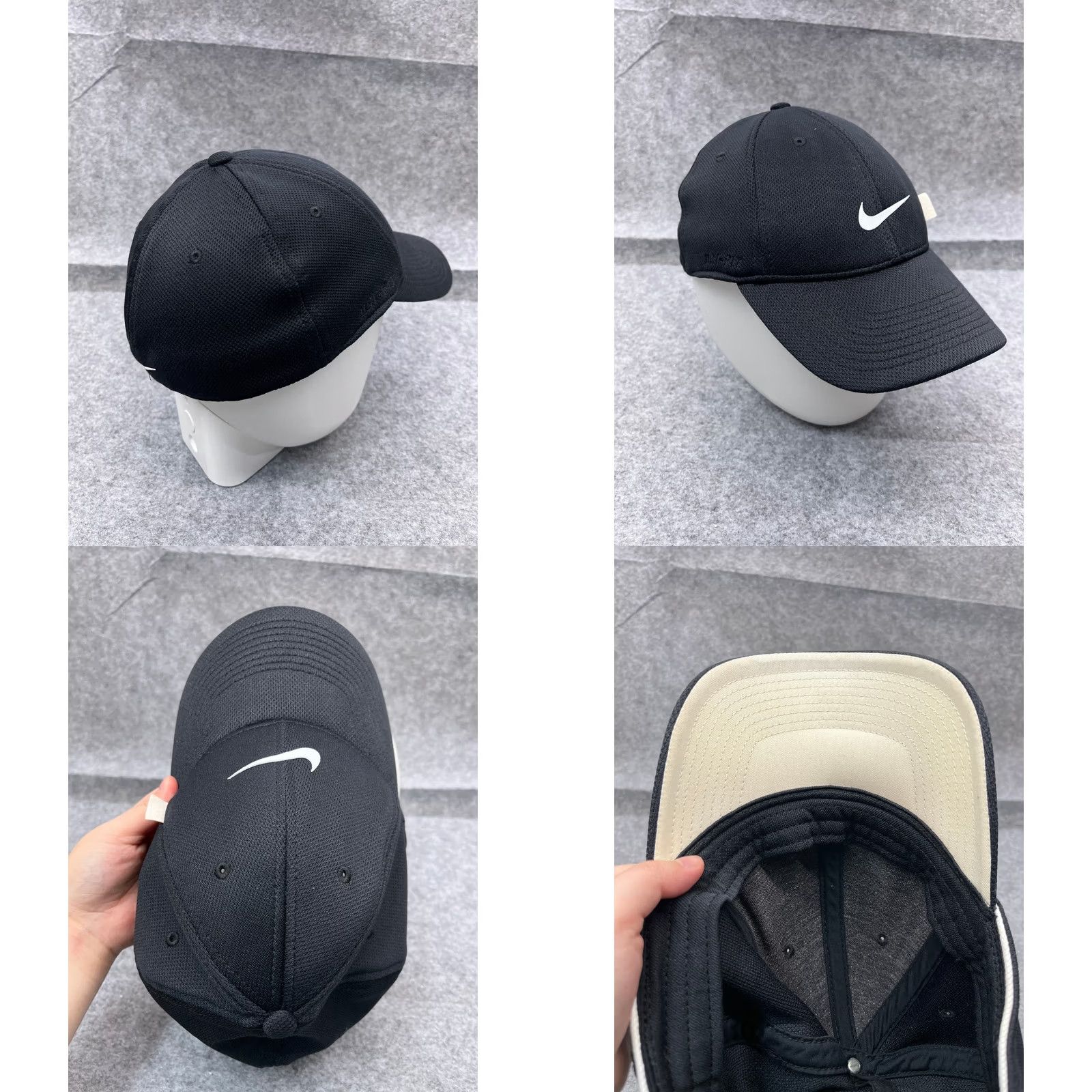 Nike Nike Hat Cap Fitted Adult One Size Black Swoosh Logo Dri-Fit 100% Polyester Baseball Cap Nike Mens Cap Size ONE SIZE - 8 Thumbnail