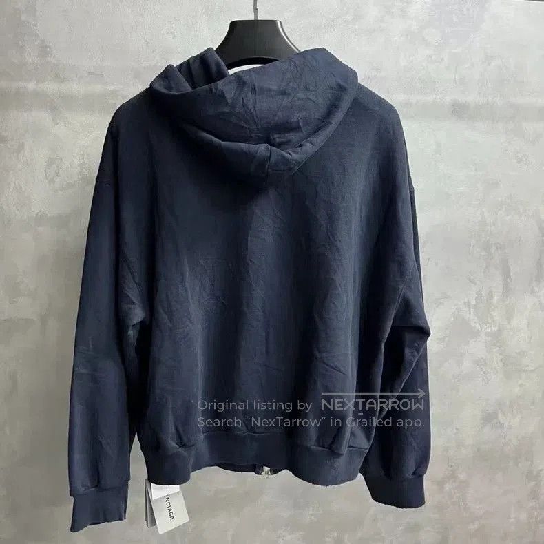Balenciaga Balenciaga Navy Letter Print Zip Hoodie. Size US S / EU 44-46 / 1 - 5 Thumbnail