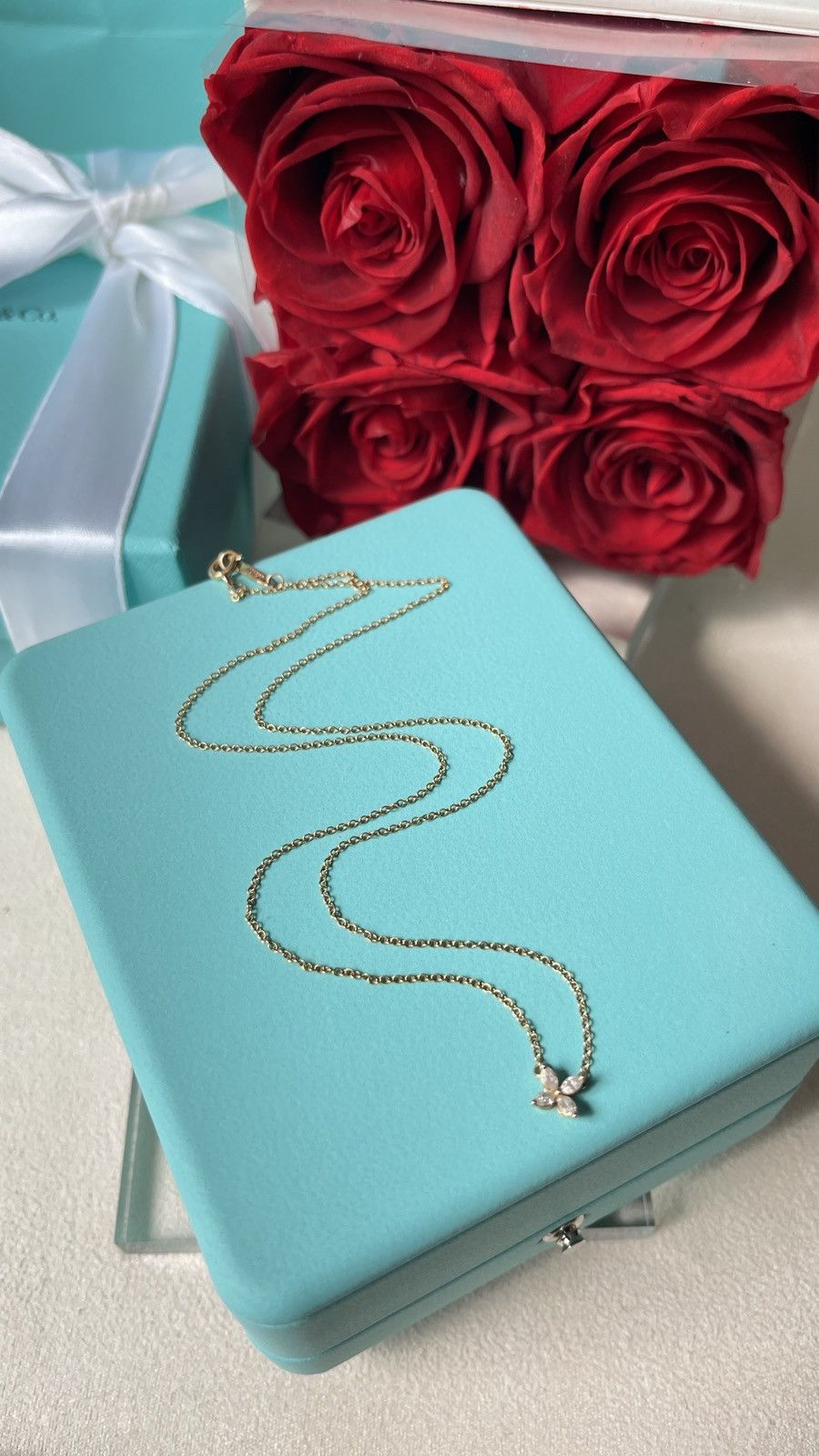 Tiffany & Co. TIFFANY & CO. VICTORIA DIAMOND PENDANT RG MINI 18K 16" $2800 Size ONE SIZE - 14 Thumbnail