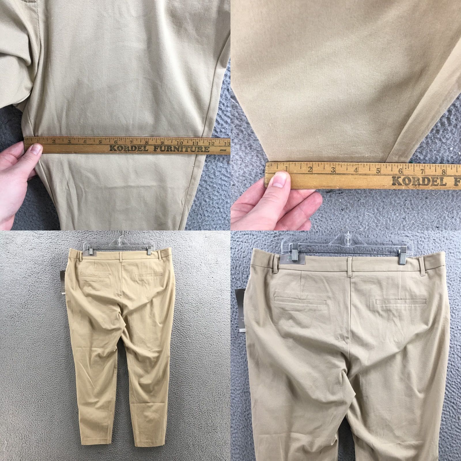 Vintage Maurices Ankle Skinny Pants Womens 20 Beige High Rise Hook & Eye Zip Fly NEW Size 42" / US 20 - 8 Thumbnail
