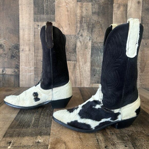 Dan Post Code West By Dan Post Hair On Hide Cowboy Boots Womens 8.5 M Size US 8.5 / IT 38.5 - 8 Thumbnail
