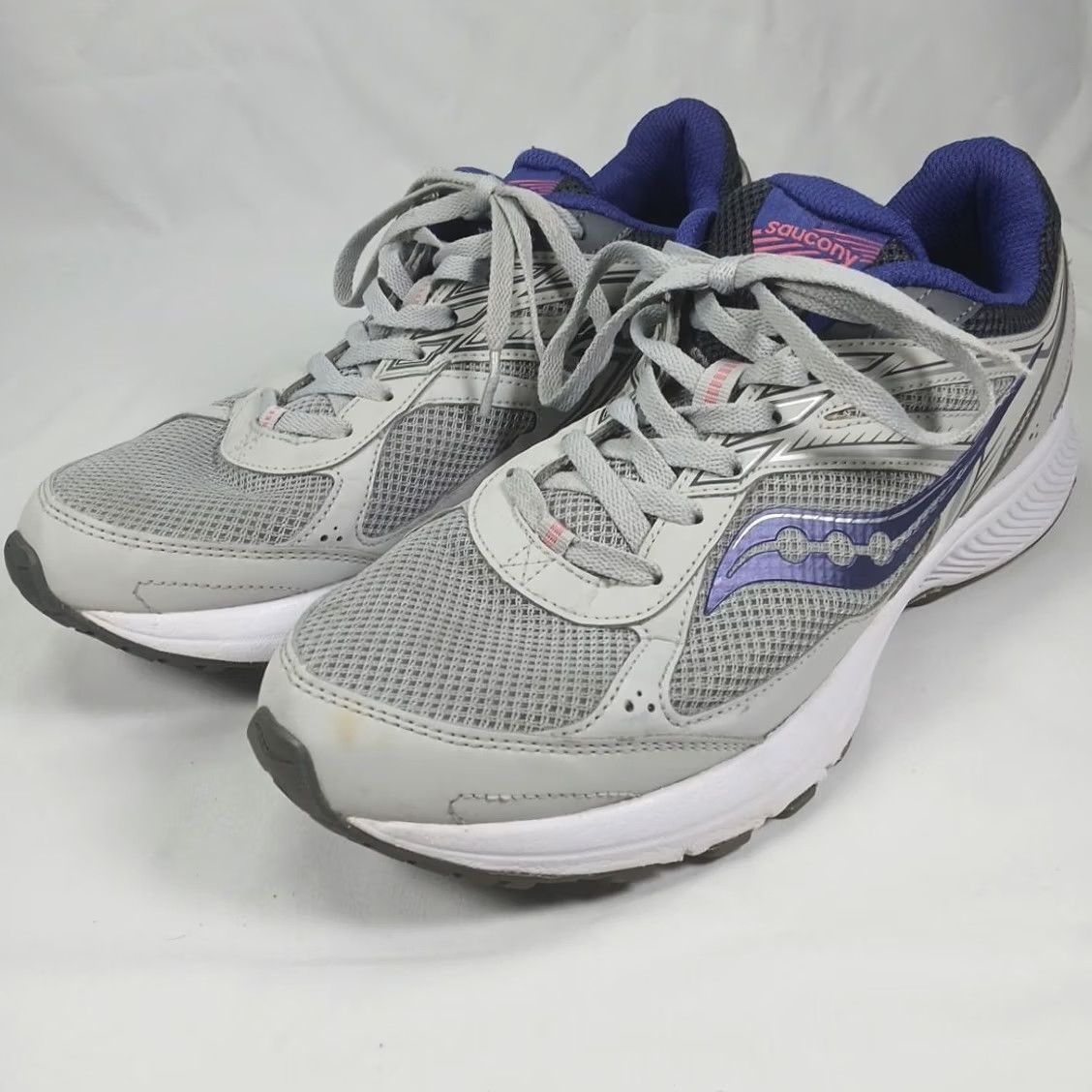 Saucony Saucony Cohesion 9 Women Sneaker Shoes Size 11 Gray Purple Athletic Running Casual Sports Comfort Size US 9 / IT 39 - 2 Thumbnail