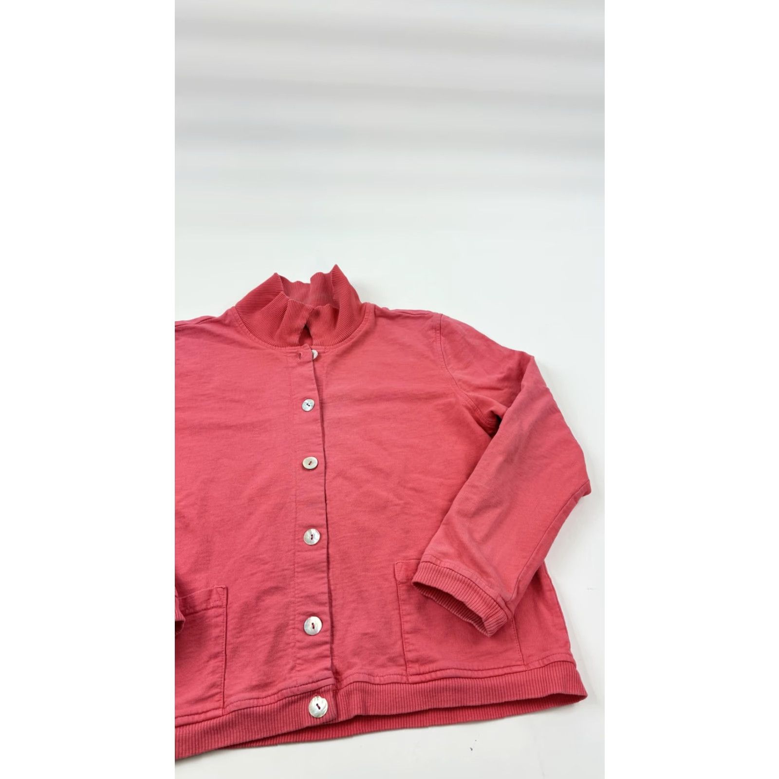 Pinko VINTAGE American Style Cardigan Jacket Womens Small Pink Cotton Button Front Made USA Size S / US 4 / IT 40 - 3 Thumbnail
