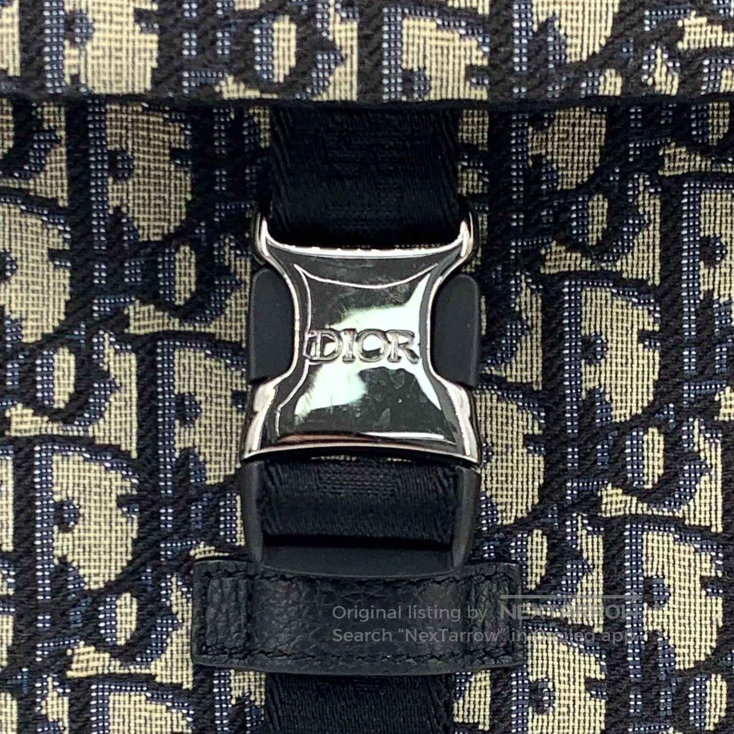 Dior Dior Color-Blocked Logo Jacquard Full-Print Cowhide Backpa Size ONE SIZE - 8 Thumbnail