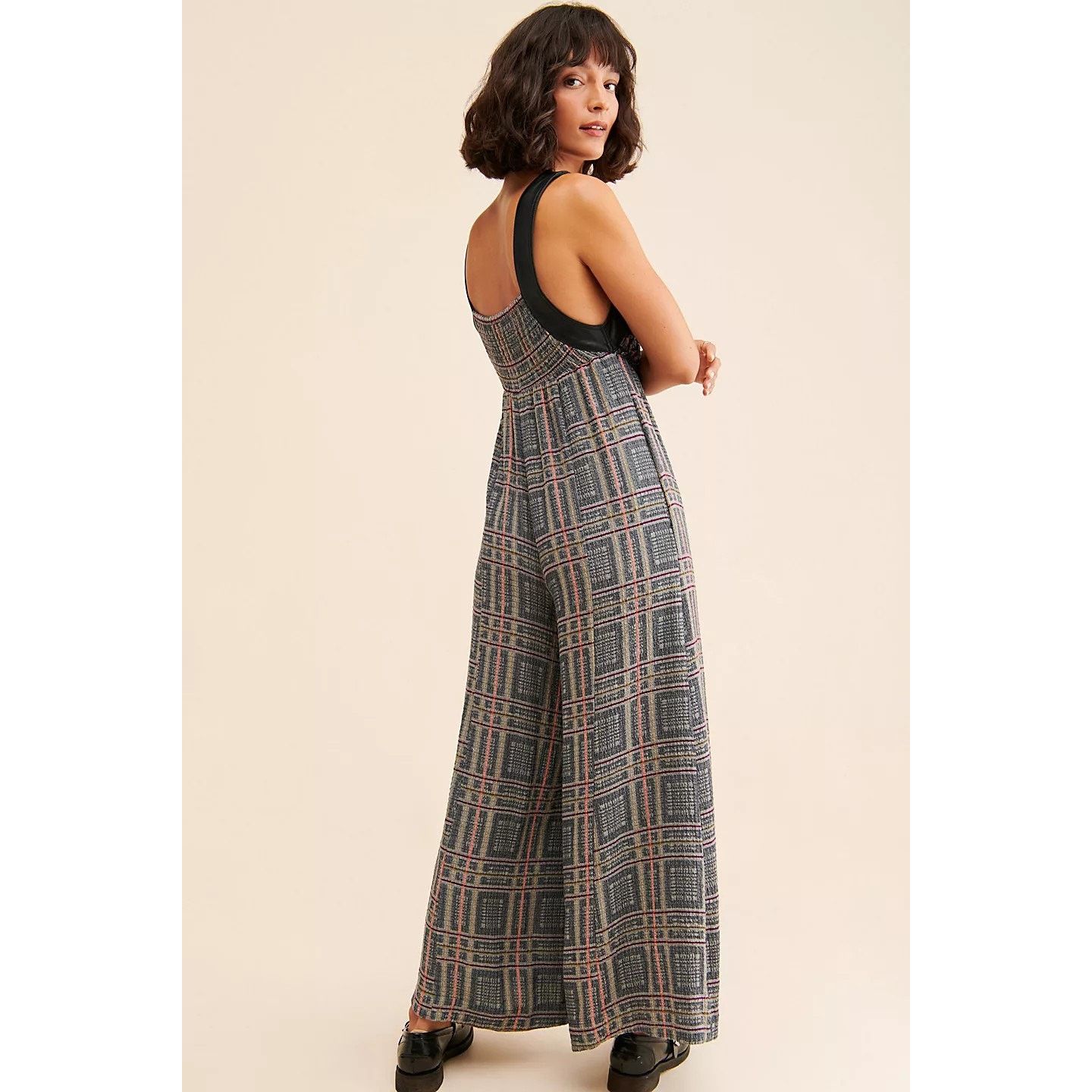 Free People New Free People Marley Plaid One-Piece Jumpsuit $188 SMALL Size 28" / US 6 / IT 42 - 4 Thumbnail