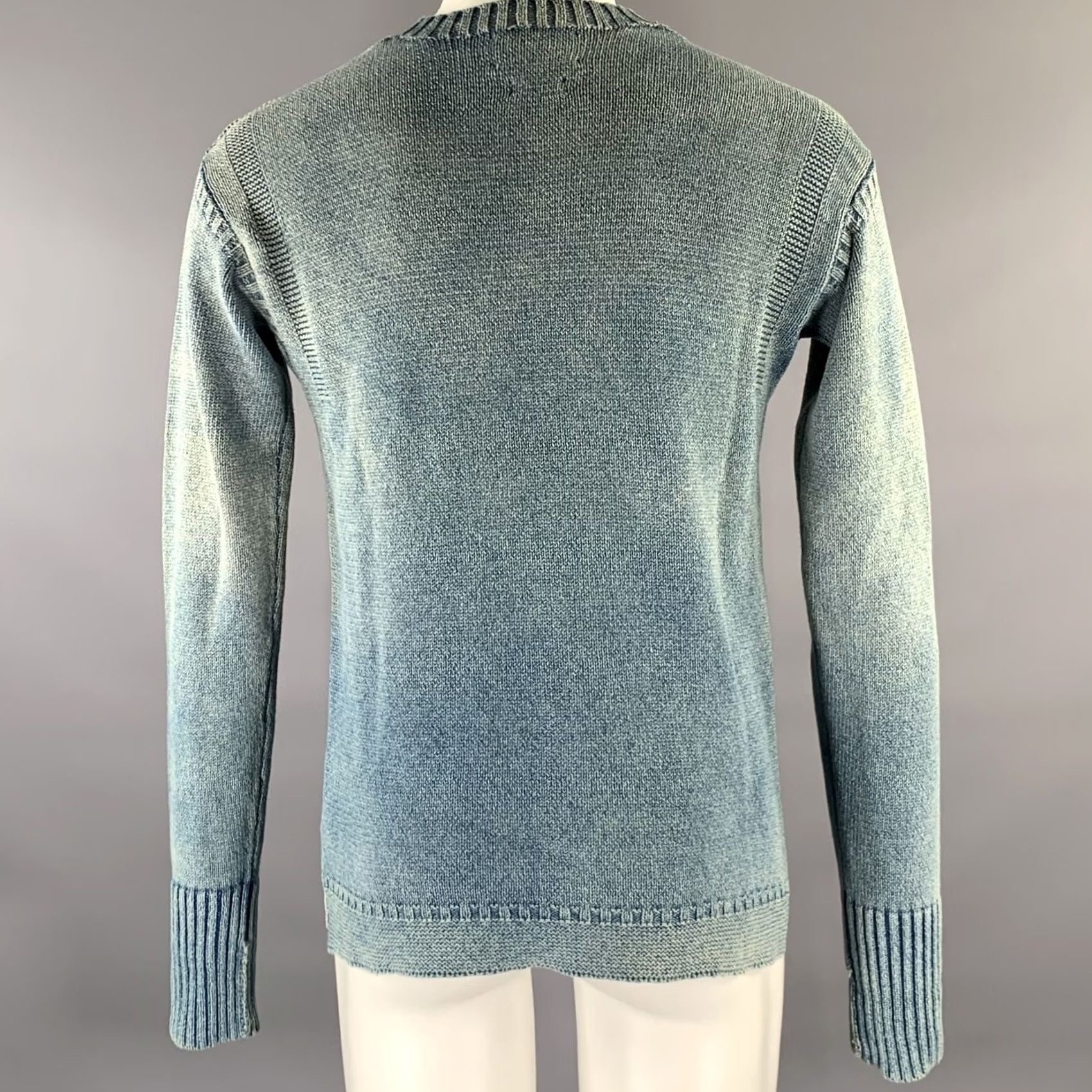 Vintage RRL by RALPH LAUREN Sweater Size S Blue Cotton Knitted Ribbed Size US S / EU 44-46 / 1 - 4 Thumbnail