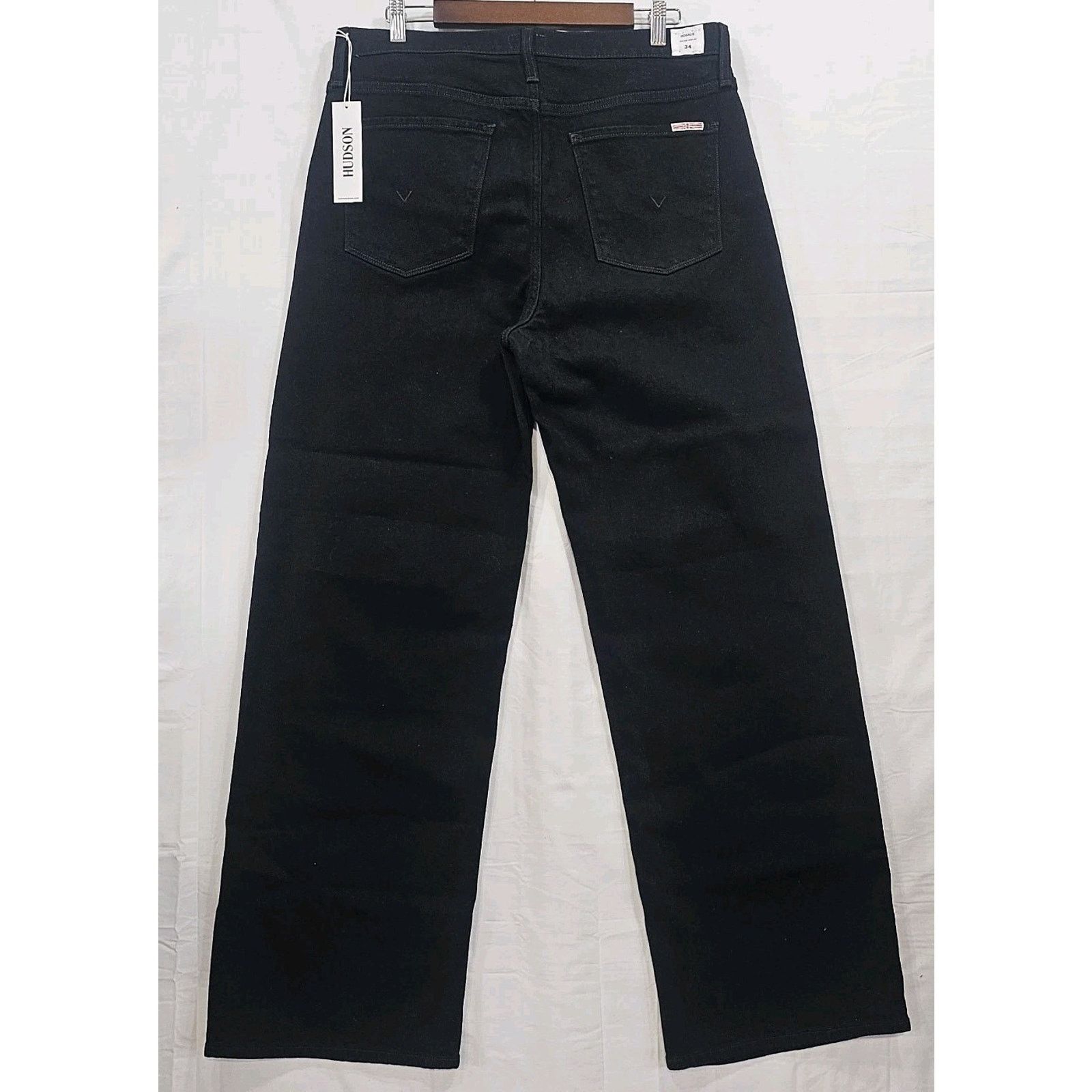 Hudson Hudson Womens Rosalie Black Rinse Wide Leg Jeans Size 34 NWT Size 34" / US 12 / IT 48 - 4 Thumbnail