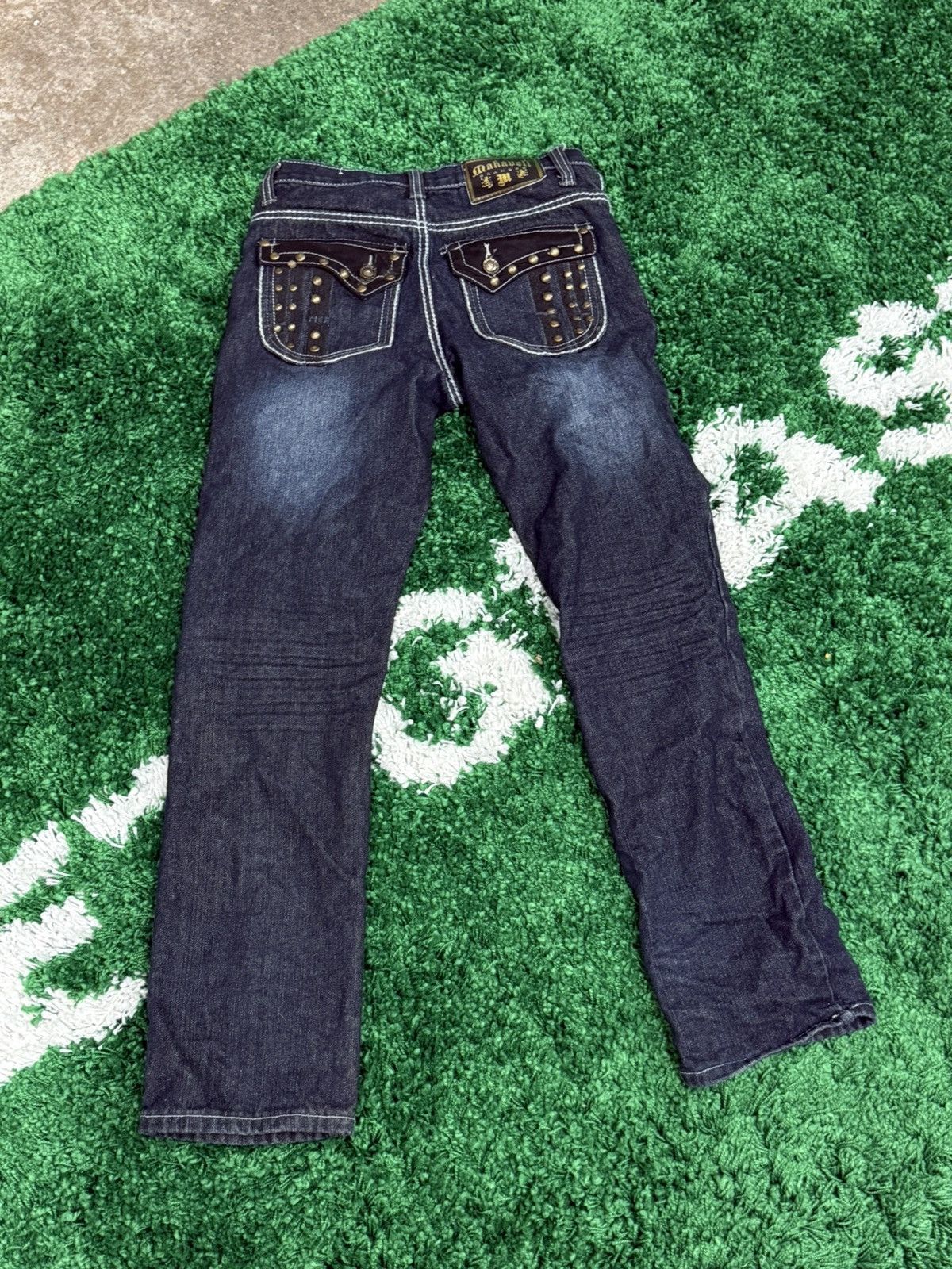 Makaveli Vintage Makaveli Y2K Button Flap Pocket Contrast Denim Jeans Size 38" / US 16 / IT 52 - 1 Thumbnail
