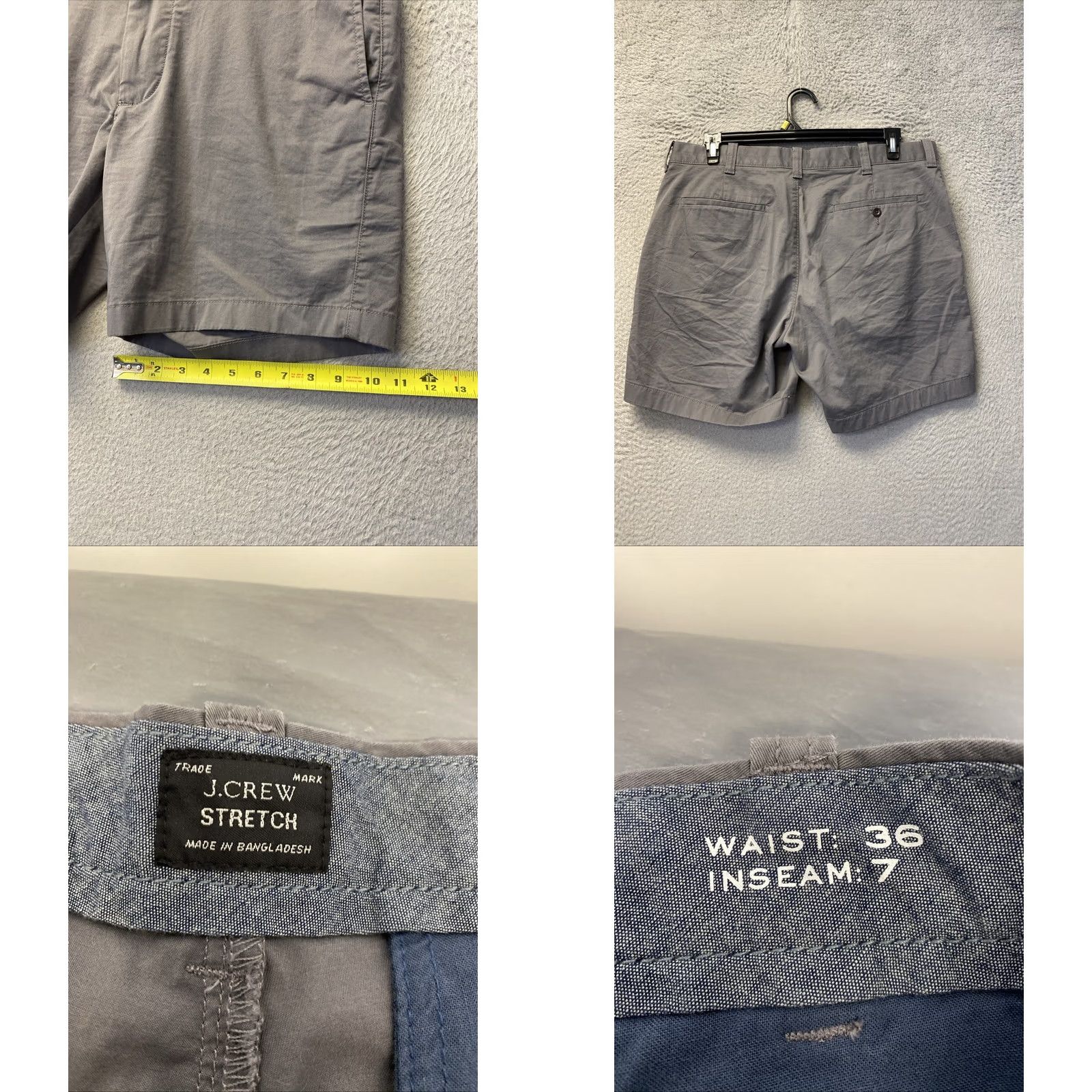 J.Crew J.CREW Shorts Men 36 Gray Chino Flat Front Pockets Stretch /0827 Size US 36 / EU 52 - 8 Thumbnail