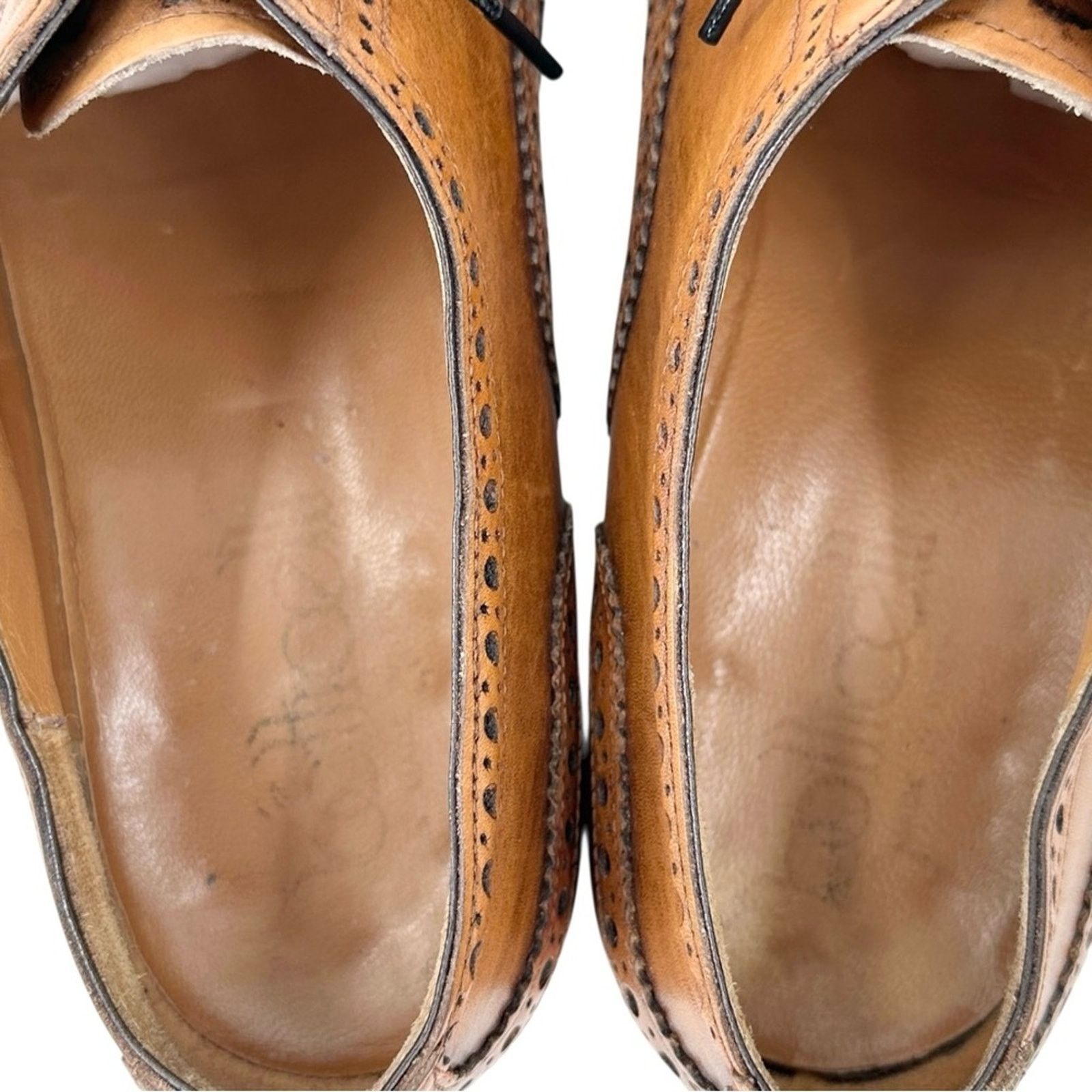 Roberto Botticelli Brown Wingtip Oxford Brogue Leather Laceup Shoes Size US 9.5 / EU 42-43 - 6 Thumbnail