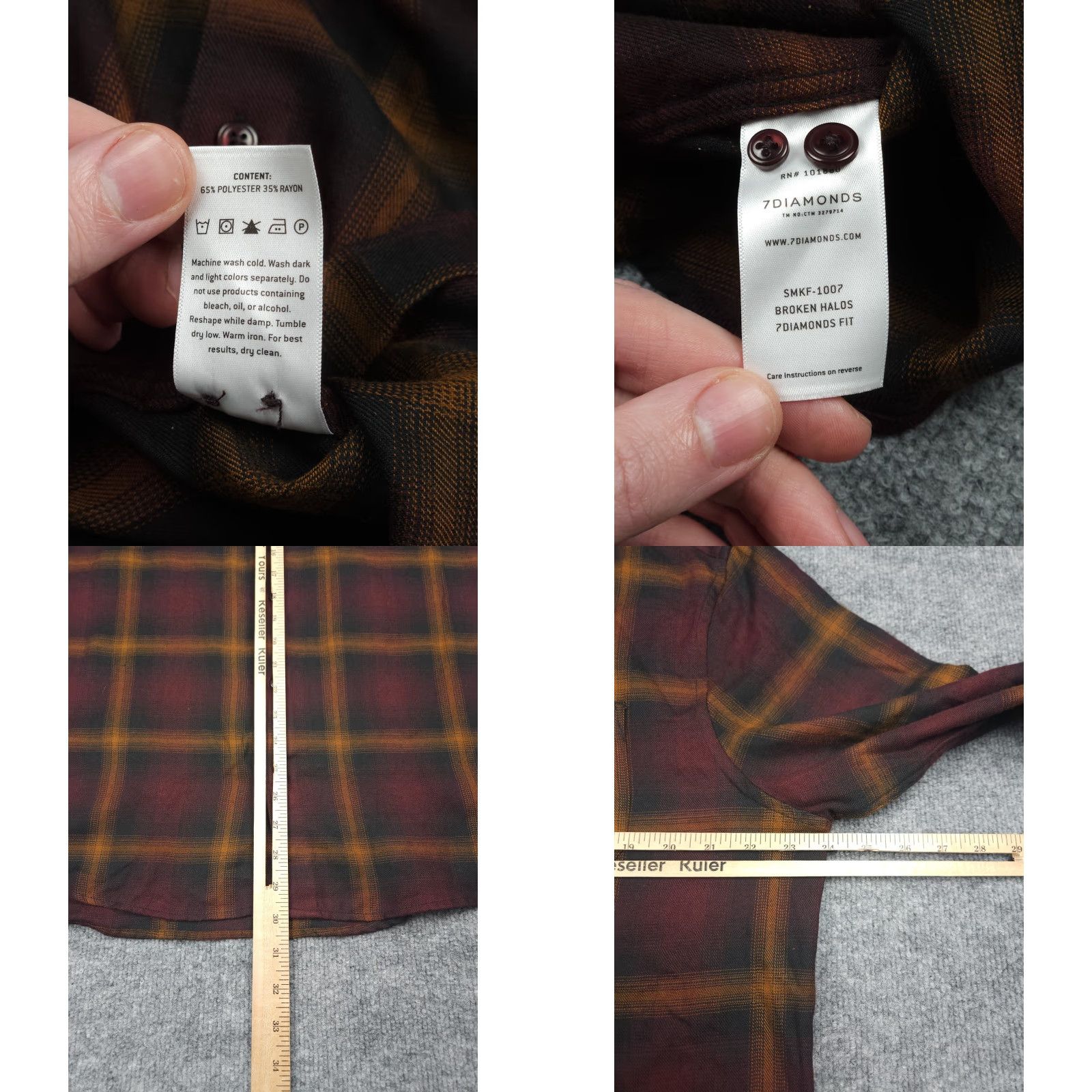 Vintage 7 Diamonds Lux Soft Button Up Shirt Men's XL Plaid Stretch NWT Size US XL / EU 56 / 4 - 8 Thumbnail