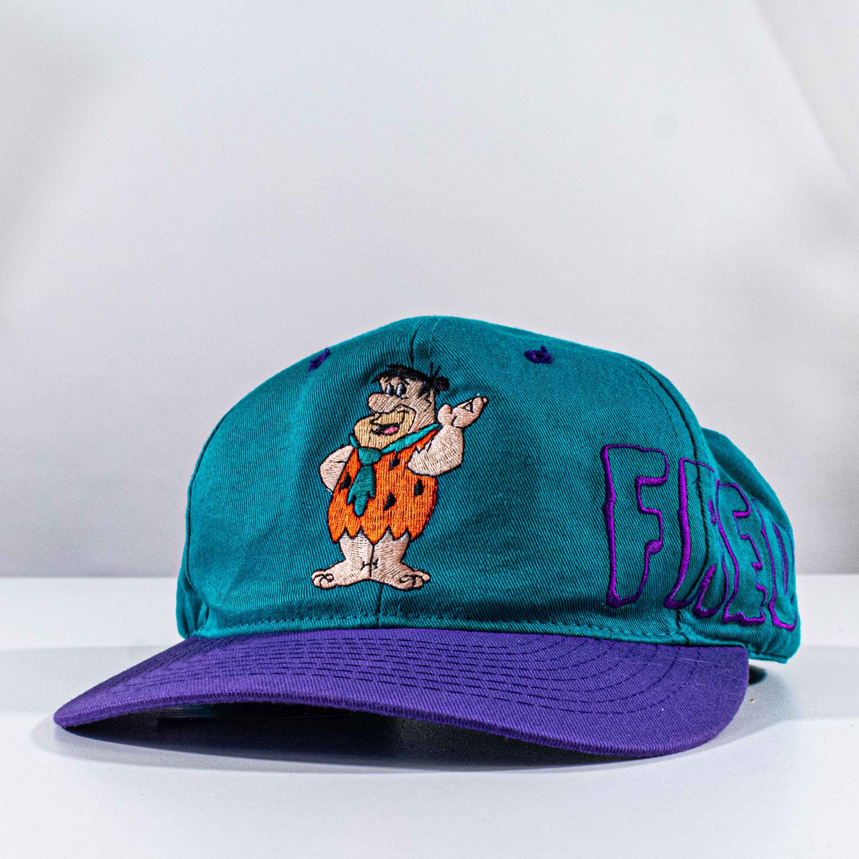 Vintage 90s Fred Flintstone Blockhead Hat Snapback Hanna Barbera Size ONE SIZE - 1 Thumbnail