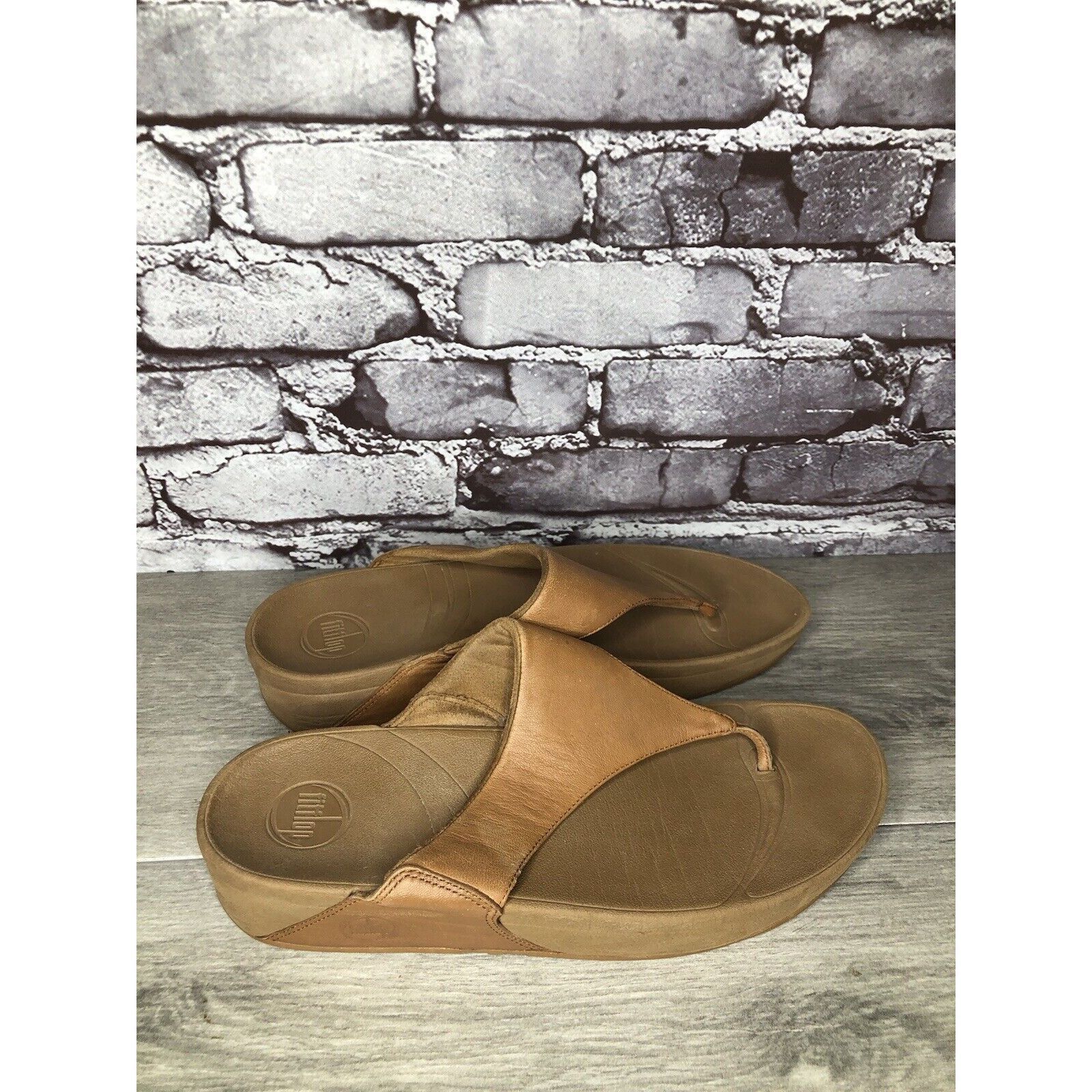 Other Fitflop Camel Tan Leather Flip Flop Wobble Board Sandals Wom Size US 10 / IT 40 - 9 Thumbnail