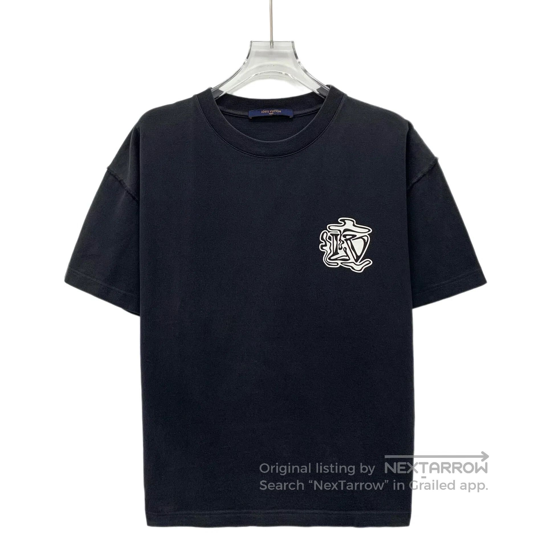 Louis Vuitton Louis Vuitton Black Pattern Printed Cotton Crew Neck Short Size US XS / EU 42 / 0 - 1 Thumbnail