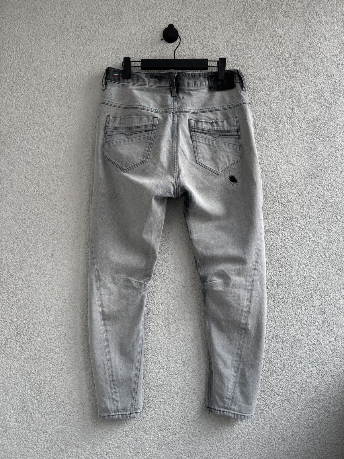 Diesel Diesel Industry Distressed Grey Jeans Slim Fit Faded Denim Size US 27 - 14 Thumbnail