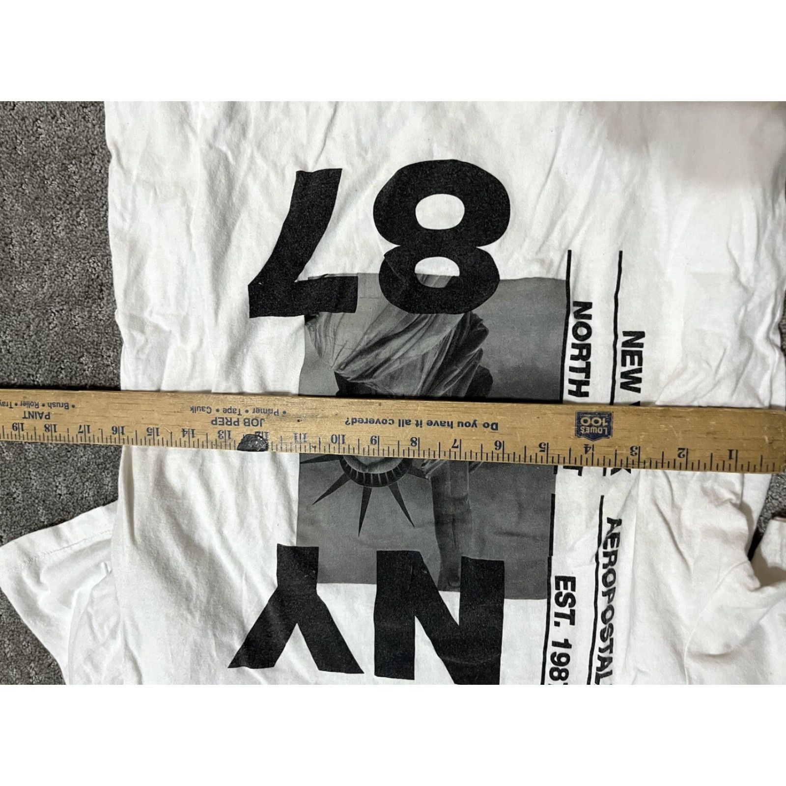 Aeropostale VINTAGE Aeropostale Shirt Mens S White NY Statue Of Liberty Graphic Tee 90s Concert Casual Boys Men Size US S / EU 44-46 / 1 - 4 Thumbnail