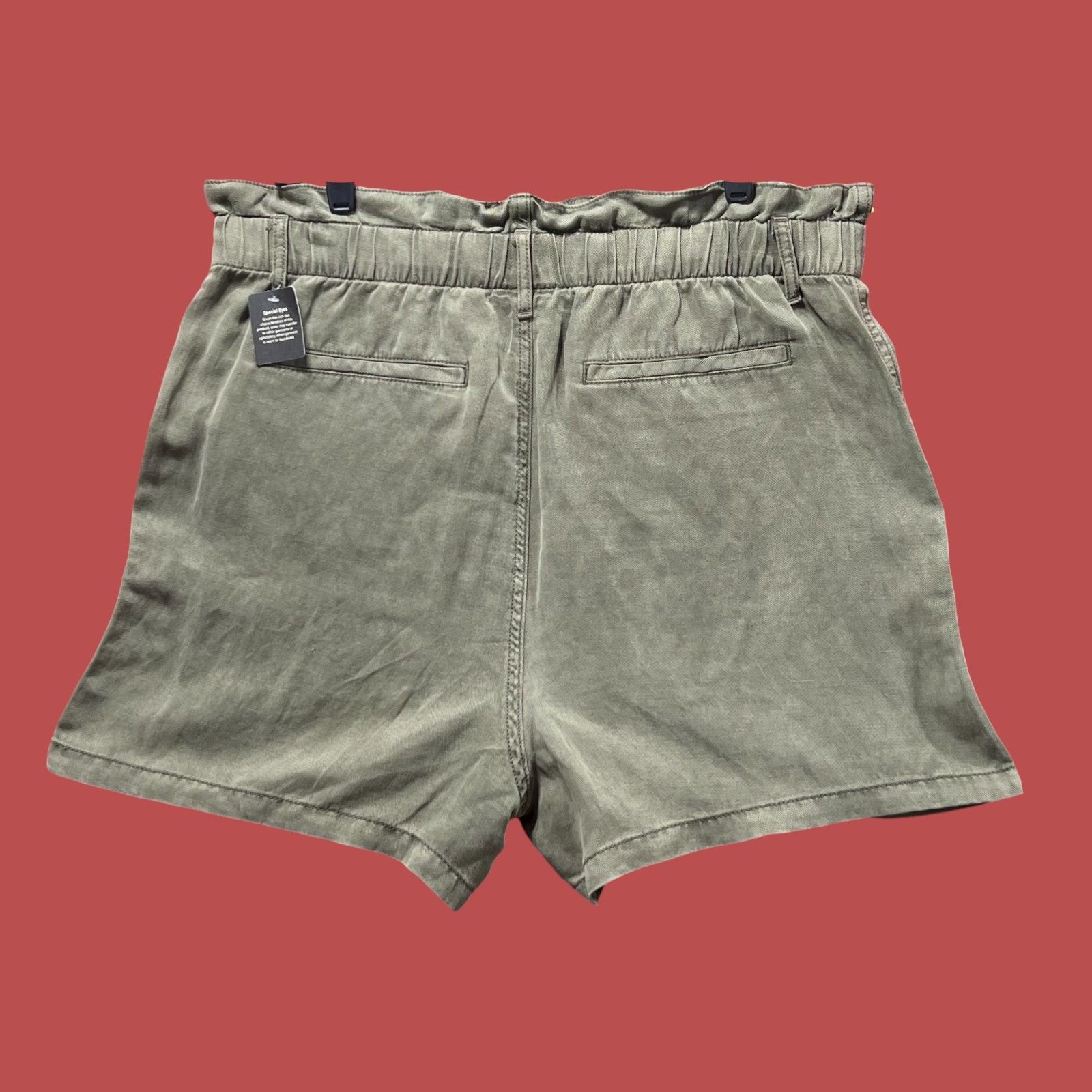 Other A.N.A - Women's High-Rise Linen Chino Short - Olive Green - Size 36" / US 14 / IT 50 - 4 Thumbnail