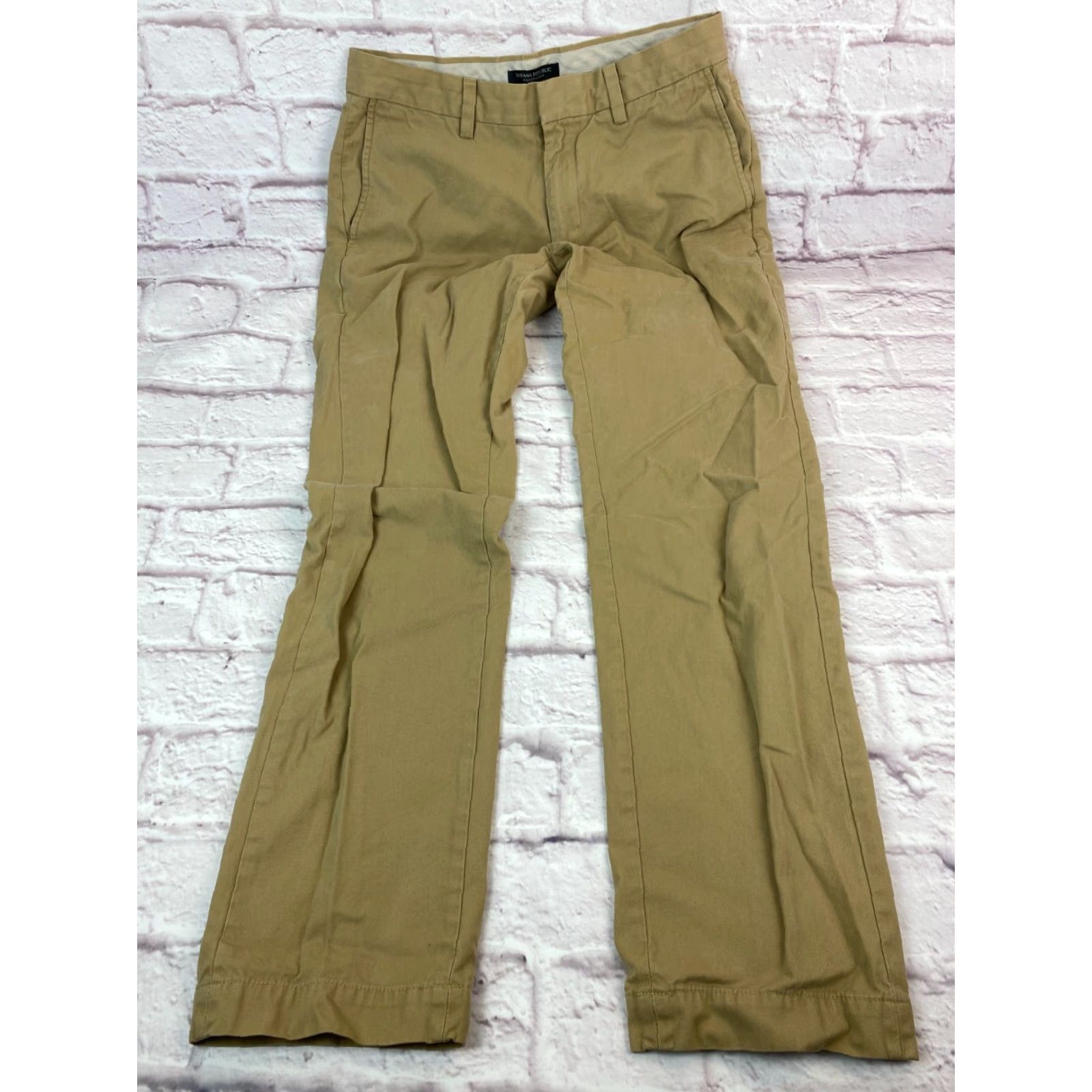 Banana Republic Banana Republic Emerson Chino Pants 30 X 32 Slim Straight Leg 100% Cotton Beige Size US 30 / EU 46 - 2 Thumbnail