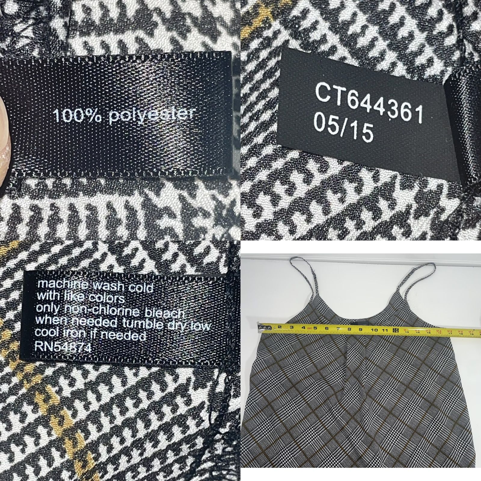 Vintage VINTAGE The Limited Tank Top Blouse Sleeveless Argyle Spaghetti Straps Black White Gold Ladies Small Womens Size S / US 4 / IT 40 - 9 Thumbnail