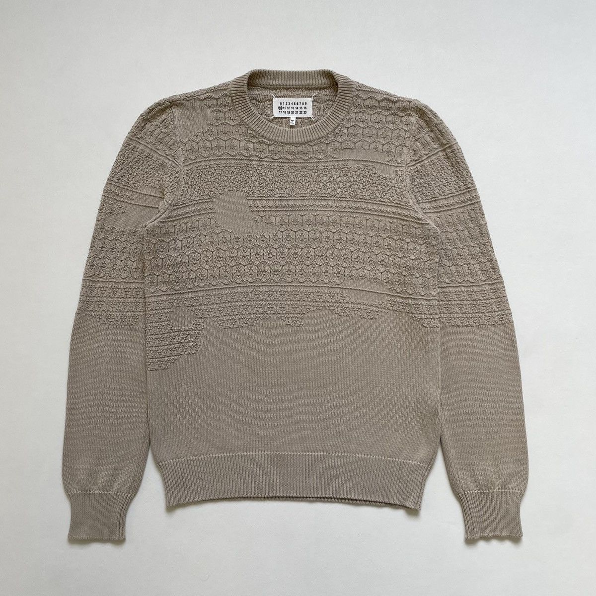 Maison Margiela ‘Destroyed Fair Isle’ Weave Beige Sweater Size US M / EU 48-50 / 2 - 17 Thumbnail