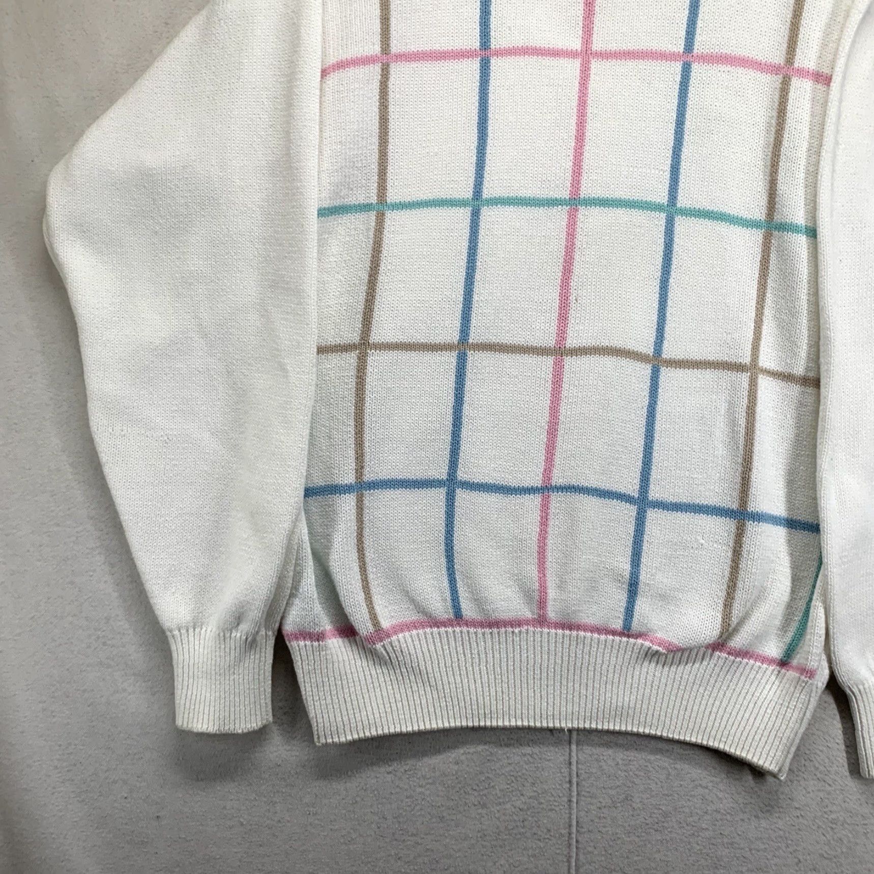 Vintage VINTAGE Braemar Sweater Medium BOXY Fit White Pastel Argyle 90s Grunge Pullover Mens Size US M / EU 48-50 / 2 - 6 Thumbnail
