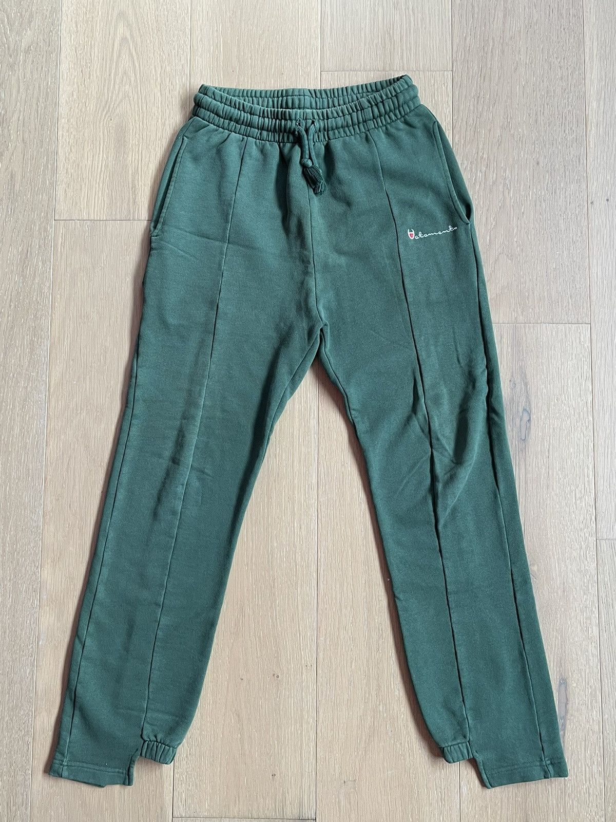 image of Vetements Green Paneled Sweatpants, Men's (Size 32)